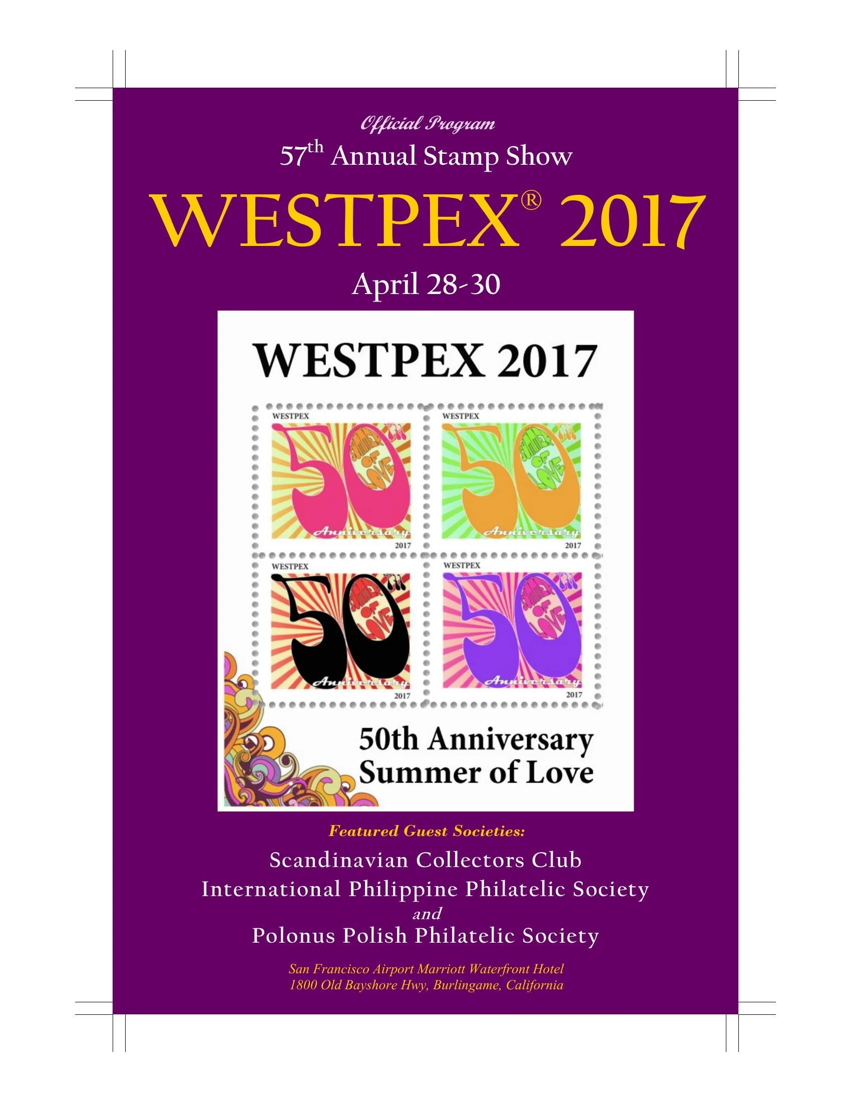 The 2017 WESTPEX program cover for the 50th Anniversary of the Summer of Love