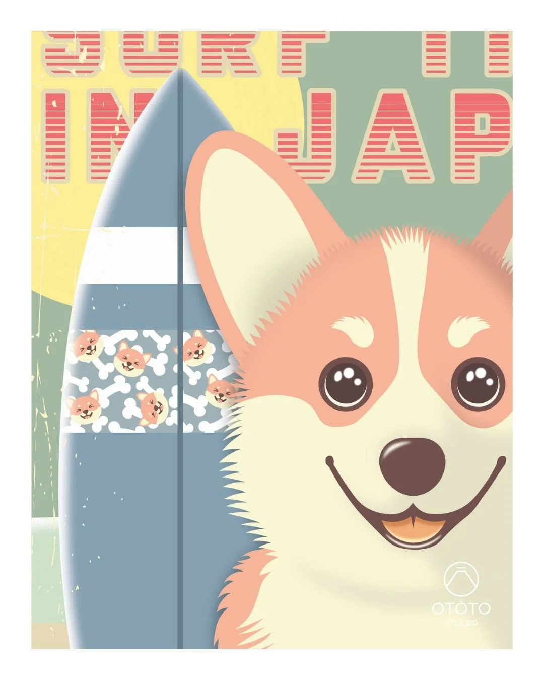 🏄&zwj;♂️ Un corgi surfeur pour une vague de bonne humeur ! 🏄&zwj;♂️
.
Direction les c&ocirc;tes japonaises avec ce corgi kawaii, pr&ecirc;t &agrave; affronter les vagues avec sa planche de surf ! 🌊🐶 Son regard espi&egrave;gle et son &eacute;nergi