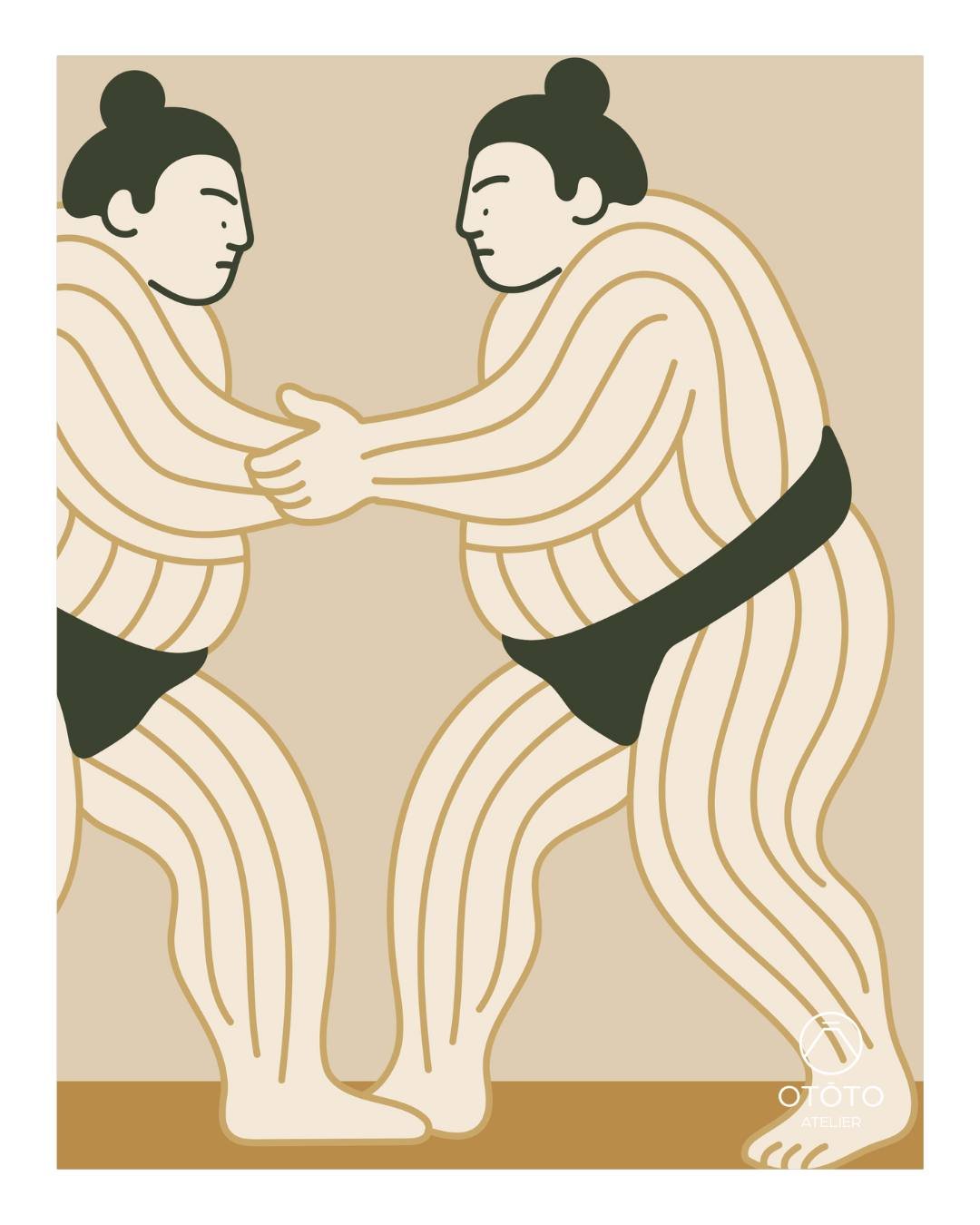 🥋 Force tranquille 🥋 Mouvement suspendu... Deux sumos dans un combat ! Voici notre affiche minimaliste, imprim&eacute;e &agrave; Bordeaux sur papier recycl&eacute; ♻️
.
Un design sobre, pens&eacute; pour durer.
.
.
#ototoatelier 
#bordeaux 
#graphi