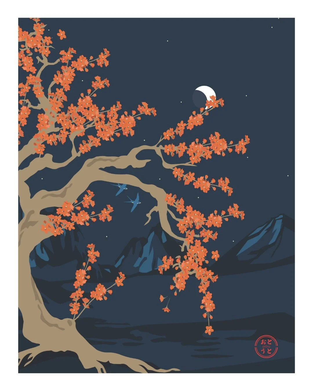 Un cerisier...la nuit 🌙🌸
.
Affiche en papier recycl&eacute; 🍃 Imprim&eacute; en France &agrave; Bordeaux
.
.
#ototoatelier 
#bordeaux 
#illustration 
#graphisme 
#chill 
#goodvibes 
#picoftheday 
#affiche 
#print 
#decorationinterieur 
#japon 
#de