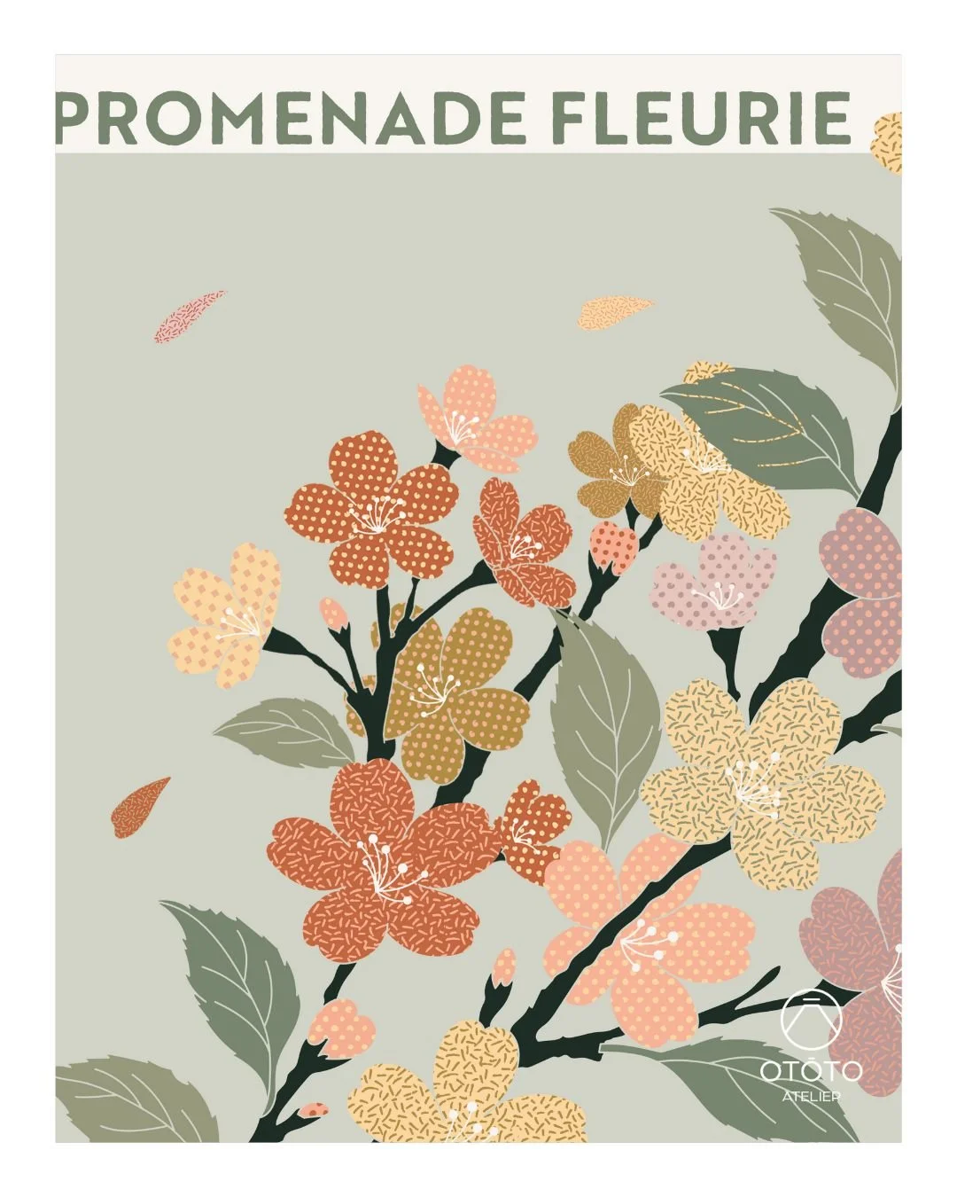 Le printemps s&rsquo;invite chez toi avec OTŌTO Atelier 🌸 D&eacute;couvre notre affiche, o&ugrave; une branche de cerisier se pare de fleurs en tissu, comme un hommage artisanal &agrave; la nature. 
.
Des teintes douces et apaisantes pour une touche