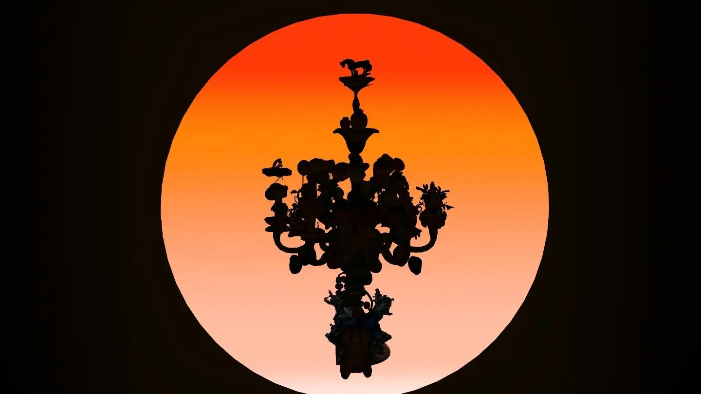 "The Chandelier Horse"

Stripping down to bare edges,
finding form in the endless spin,
sparks break free,
as colors stir and awaken.

🌅#digitalart #visualart #c4d #nft #art  #environmentfriendly #digitalartist #contemporaryart #visualstor