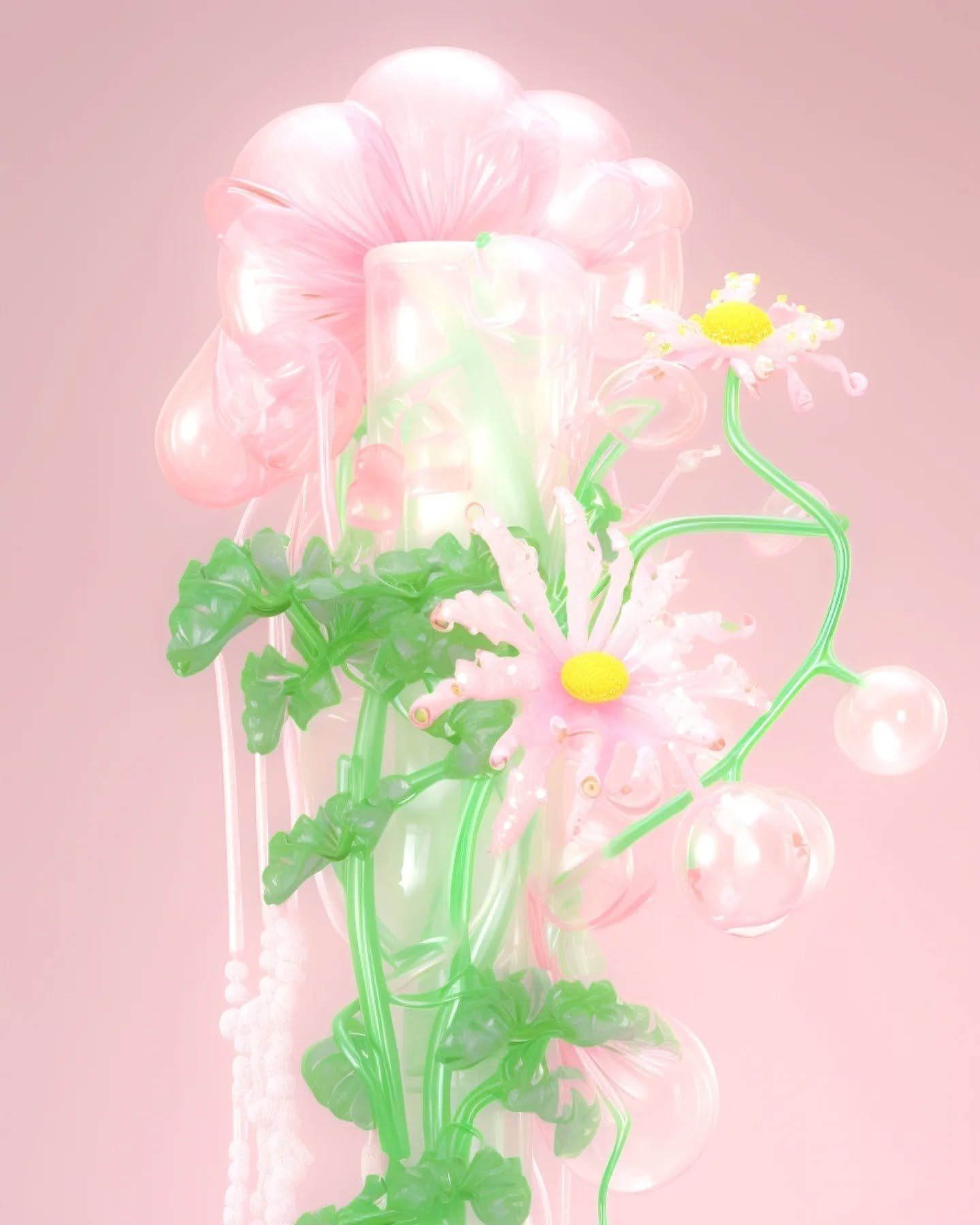 Oxygen Bloom 01

Between breaths, a new kind of bloom emerges.
Petals of glass, vines of wire&mdash;a silent balance.

I'll be updating this series regularly, feel free to follow along if you're interested!☕

#digitalart #visualart #c4d #nft #art  #e