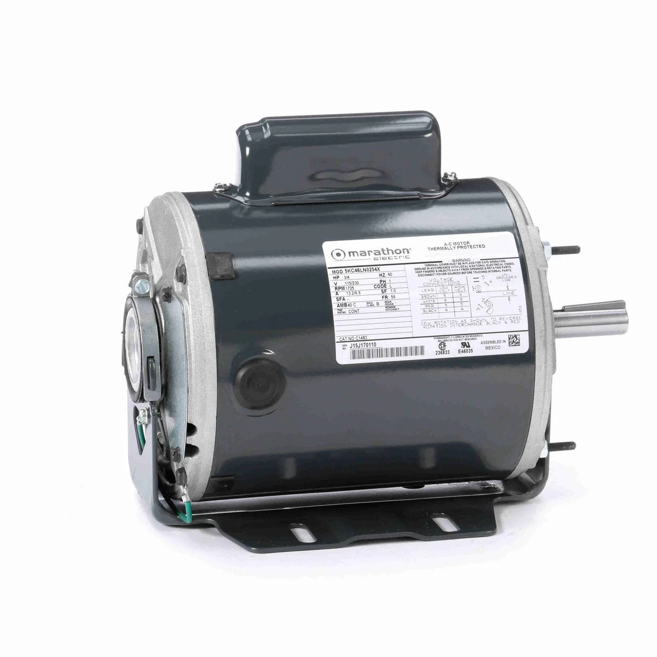 C1483 Marathon  3/4 HP Motor 56 Frame, 1725 RPM, 115/230V