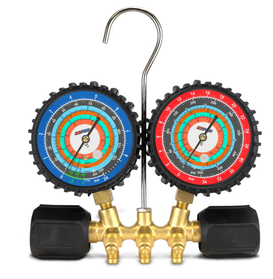54350 HCPRO R134A / R404A / R407C / R507 Refrigerant Manifold Gauge Set
