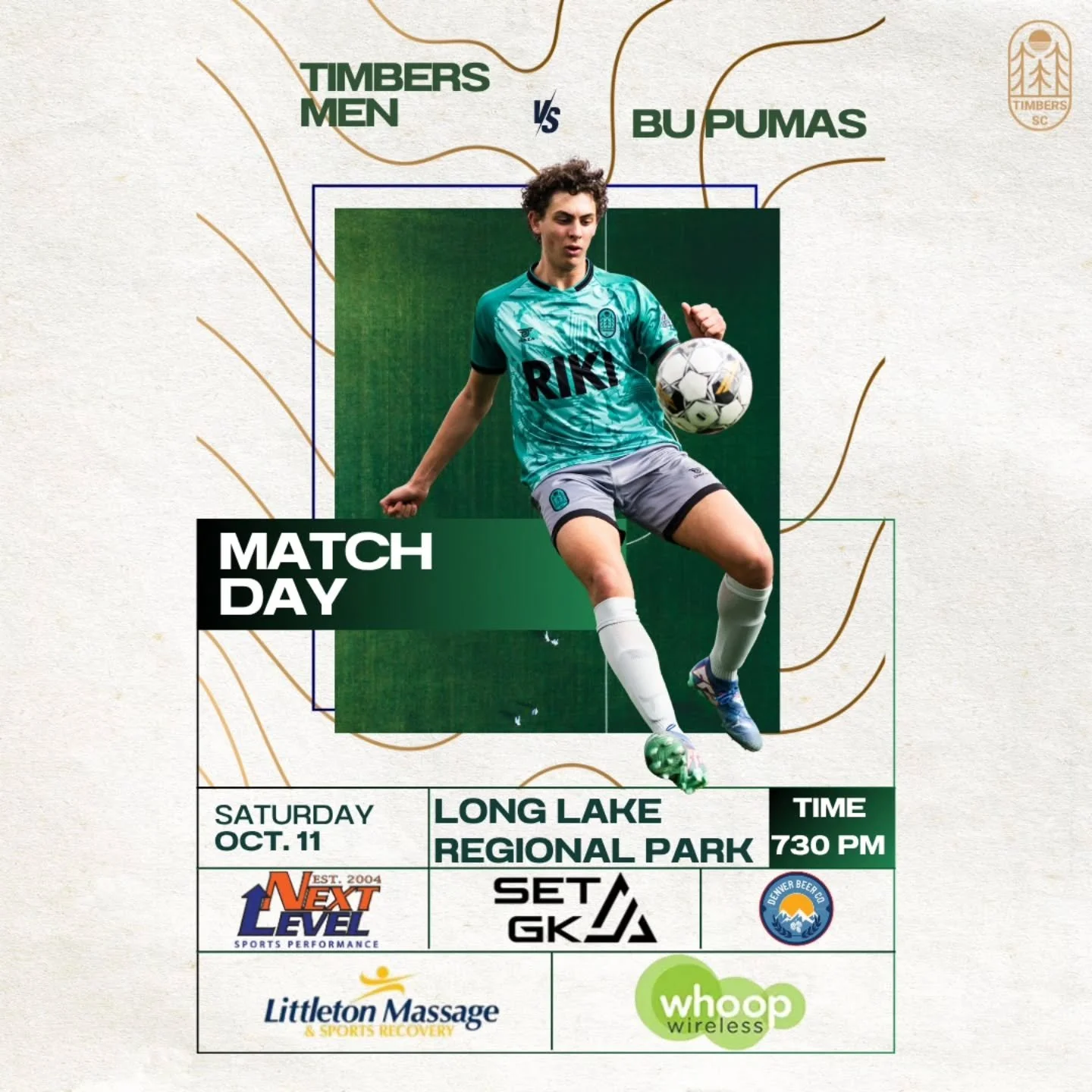 ⚽ MATCH DAY ⚽
The boys are back tonight! 💪

🆚 Boulder United Pumas
📍 Long Lake Regional Park
🕢 7:30 PM | Saturday, Oct. 11

Let&rsquo;s get behind the boys and bring that's energy!! 

#TimbersSC #MatchDay  #SoccerLife #LocalSoccer #GameDay #Timbe