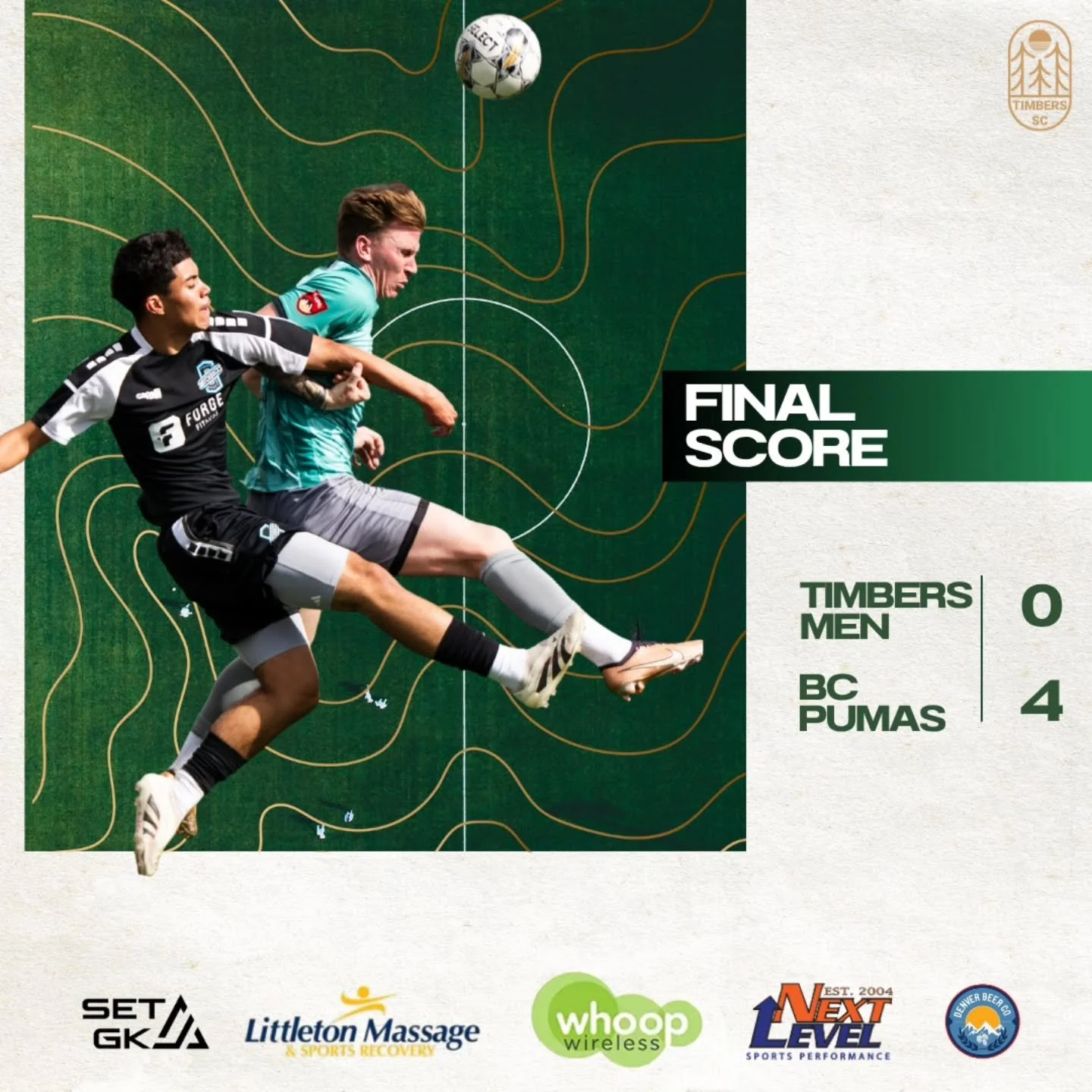 Tough result on the road.

Our men fought hard but fell short against a strong BC Pumas side. 

We&rsquo;ll regroup, refocus, and come back stronger next match. 💪🌲