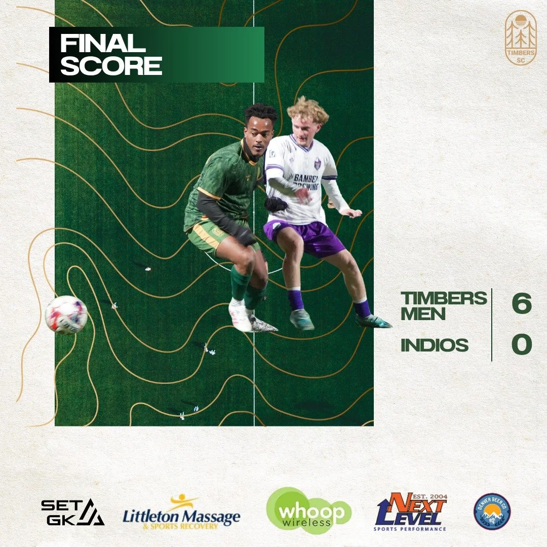 💥 What a way to close out the season! 💥

The Timbers Men finish the year strong with a 6-0 win over Indios!
Goals from Kyle (3), Alex, Justus, and Jorge sealed the deal in our final match of the season.

Huge thanks to all the support! 🌲⚽

#Timber