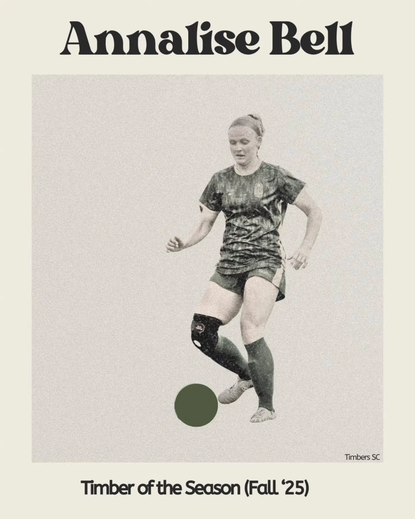 🌲 Timber of the Season &ndash; Fall &rsquo;25 🌲

Though sidelined this season, Annalise Bell showed what it truly means to be a Timber&mdash;leading from the sidelines, supporting her teammates, and helping coach up the gals every step of the way.
