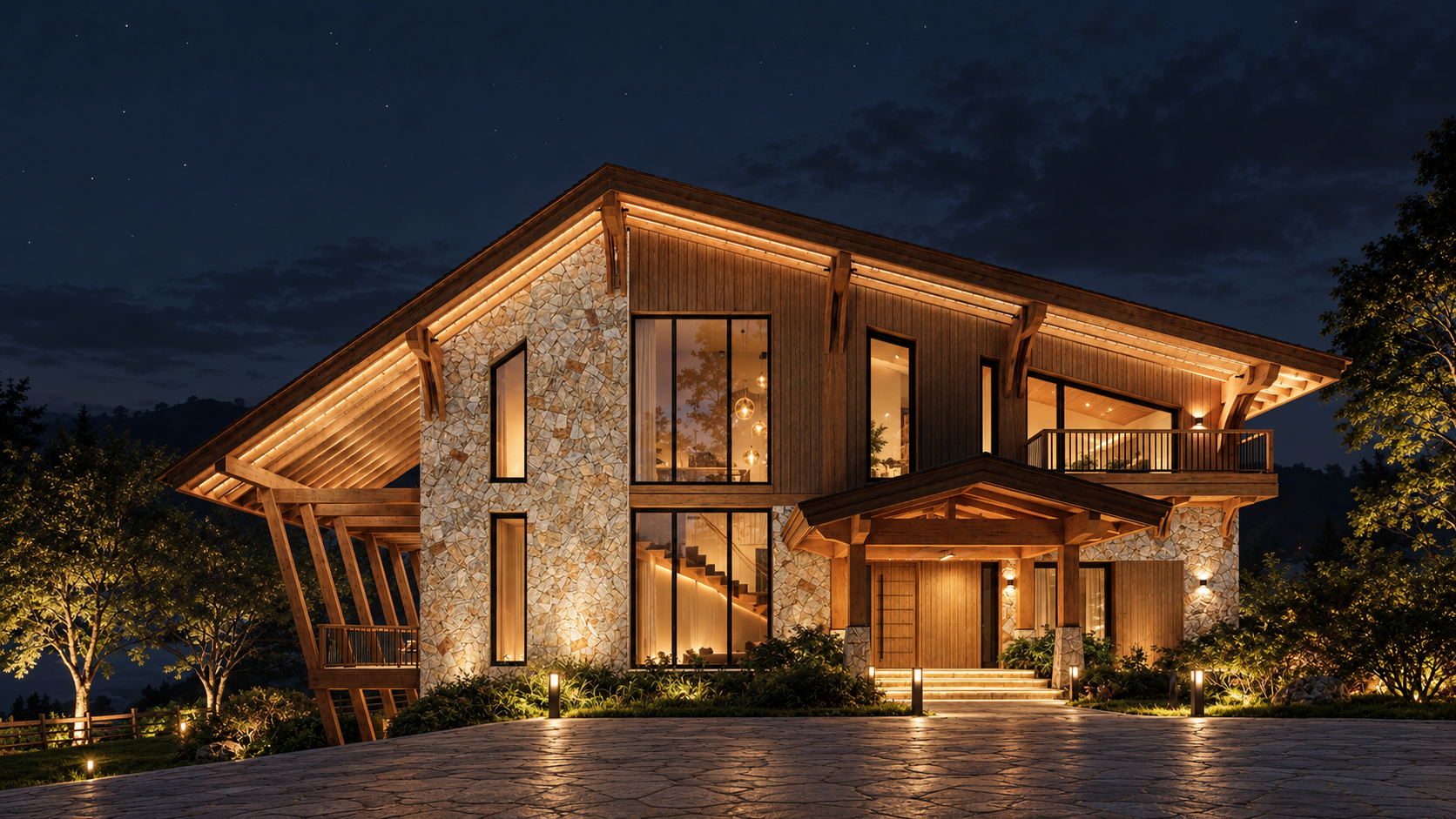 Moonlit Alpine Lodge at Night (1).png