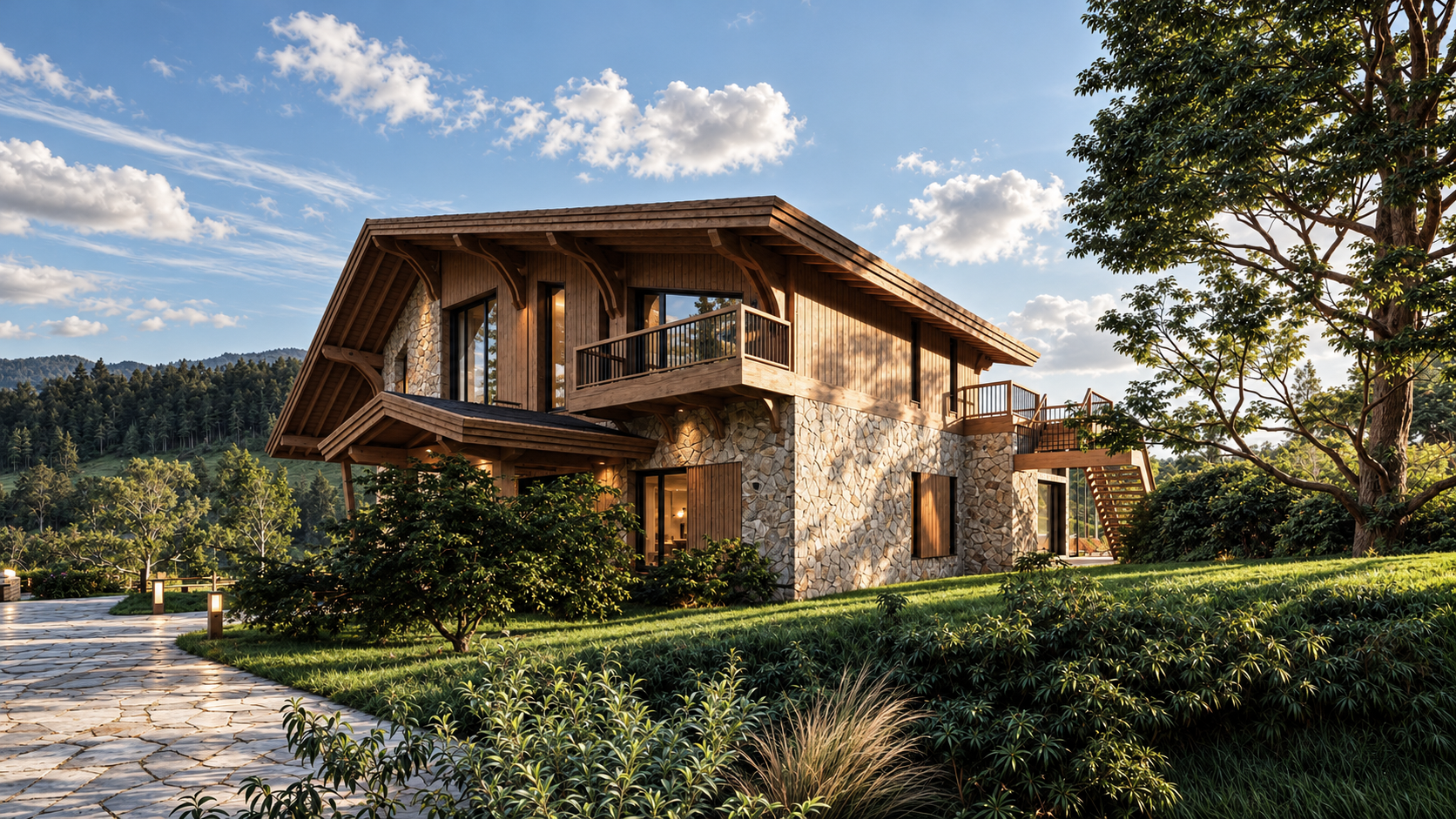 Golden-Hour Modern Alpine Chalet.png