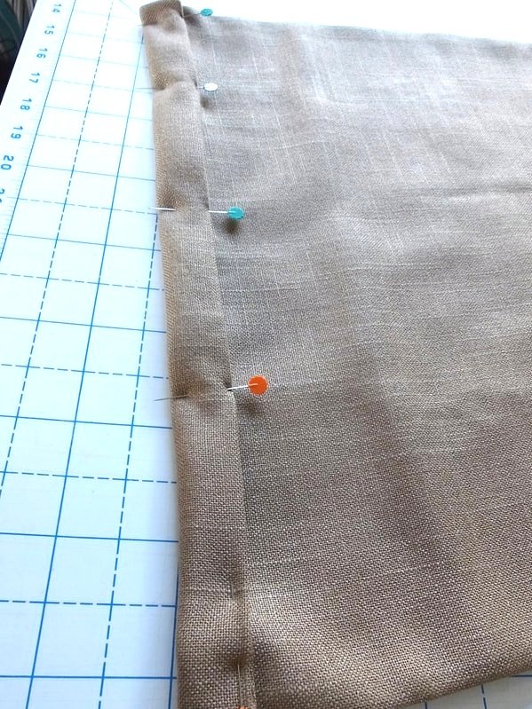 Fold the top over and pin in place. 