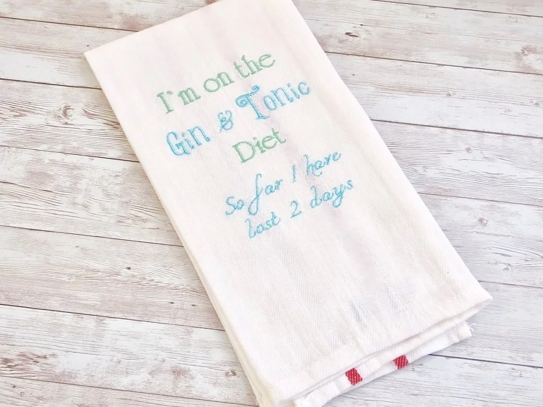Funny kitchen towel embroidery gift idea DIY