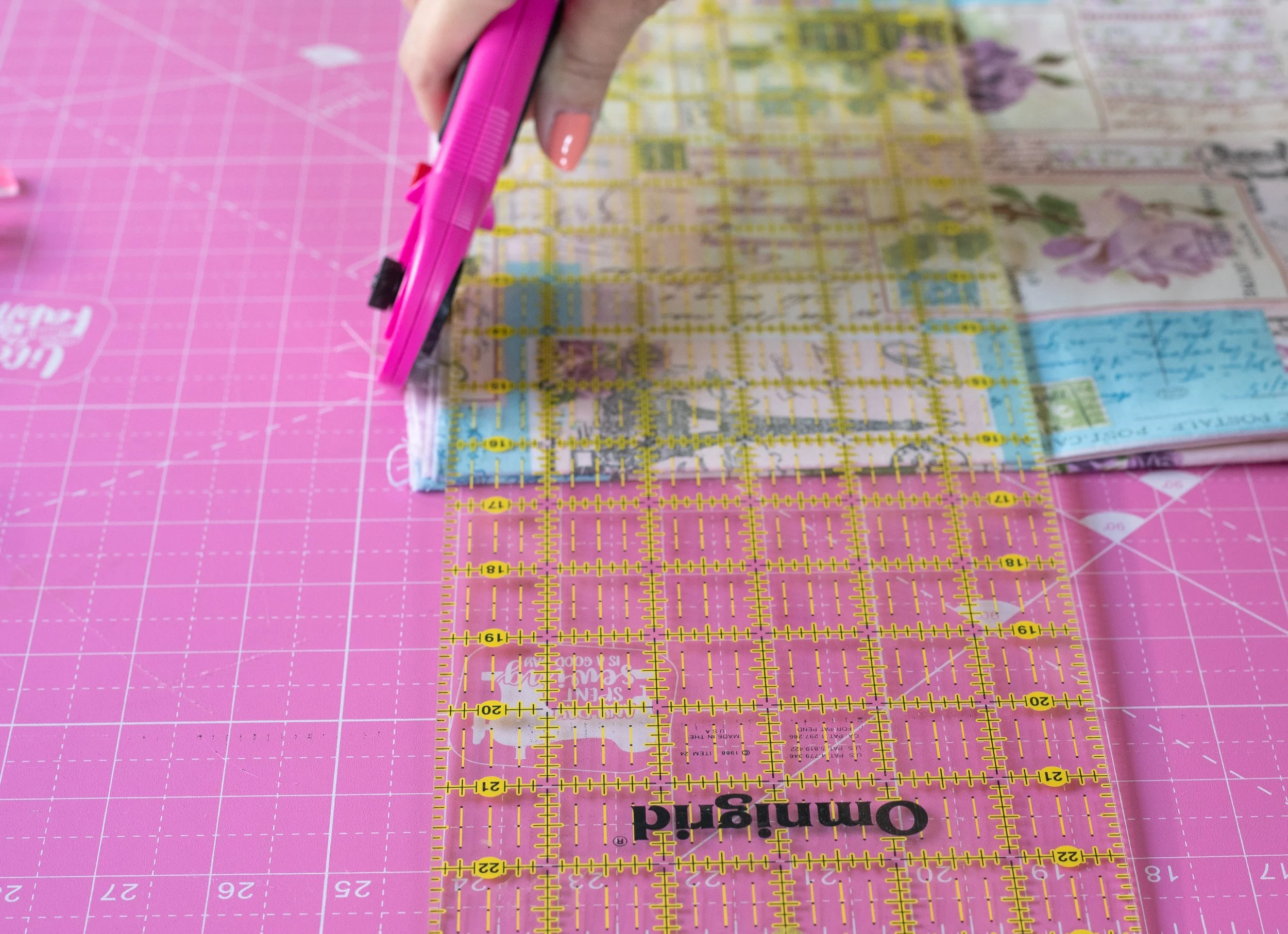 Sewing a foldable fabric bag to take shopping.