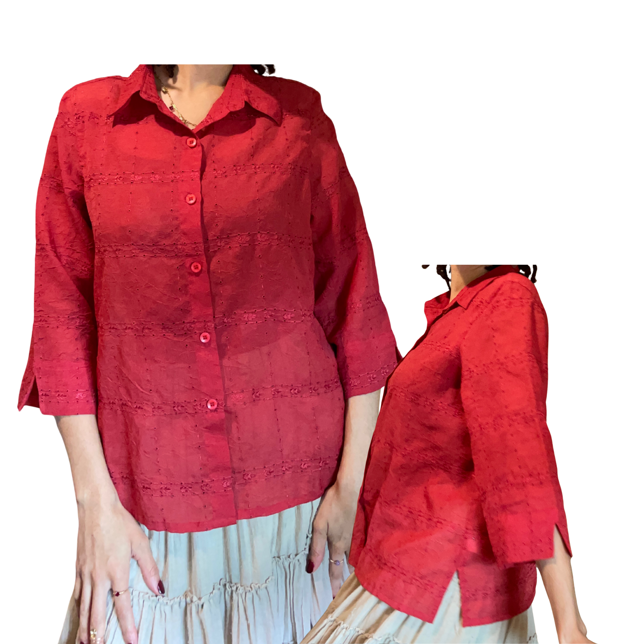 Alfred Dunner Red Button Up