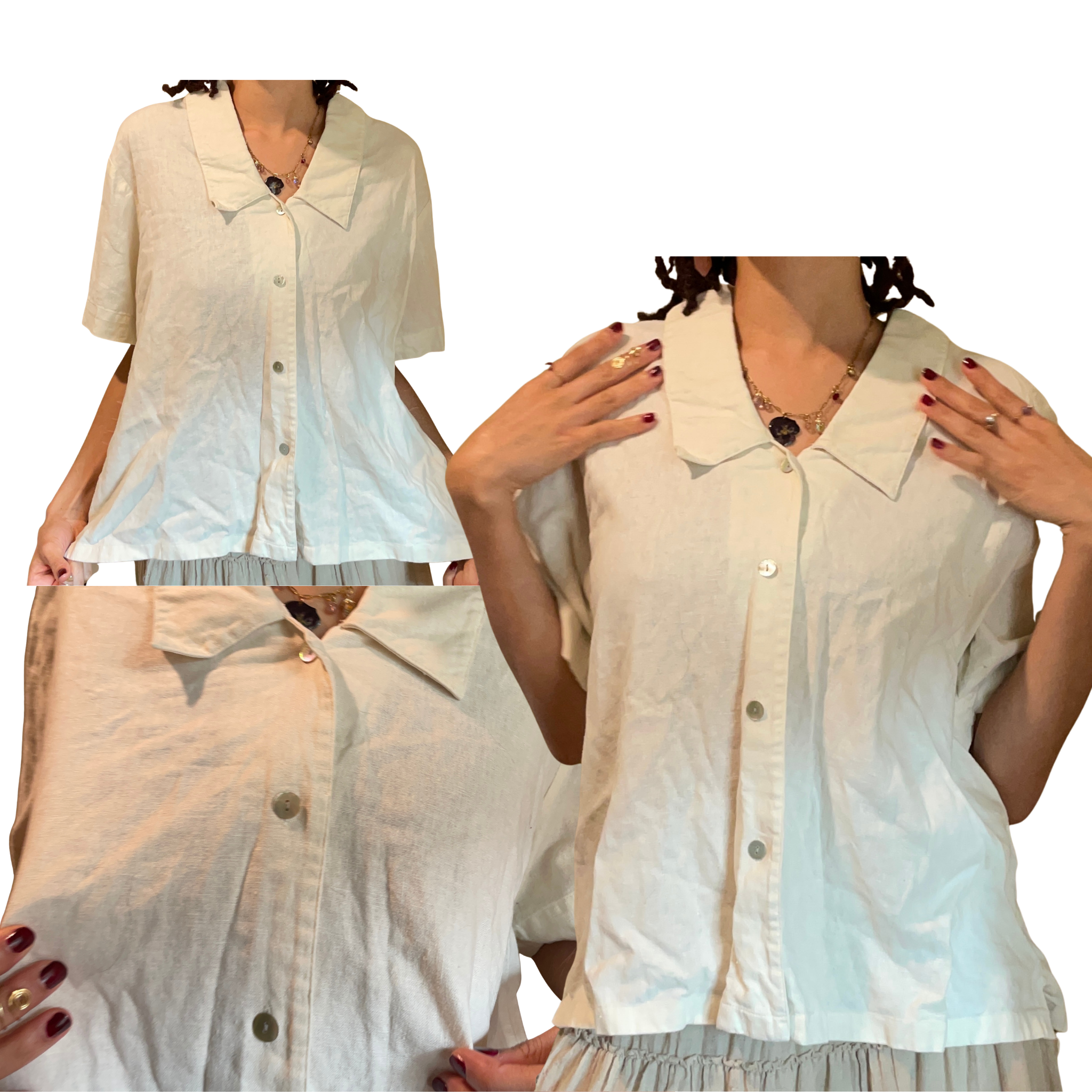 Coldwater Creek Ivory Button Up