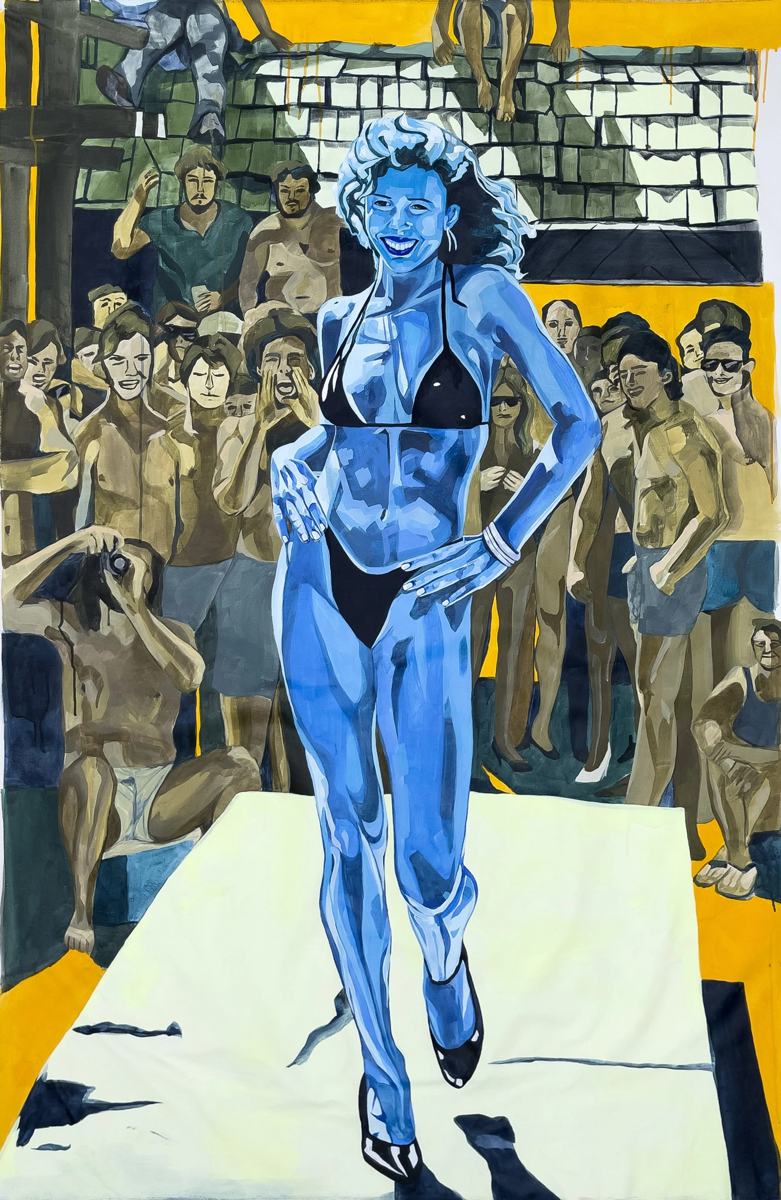"Men Love Mommy". Acrylic on canvas. 74" H X 50" W. 2025.