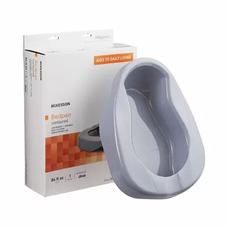 McKesson Contoured Bedpan Lightweight Polyethylene Gray
