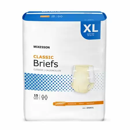 McKesson Incontinence Briefs - Light Absorbency Disposable Adult Briefs
