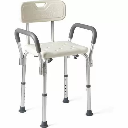 Medline Shower Chair Bath Seat with Padded Armrests and Back
