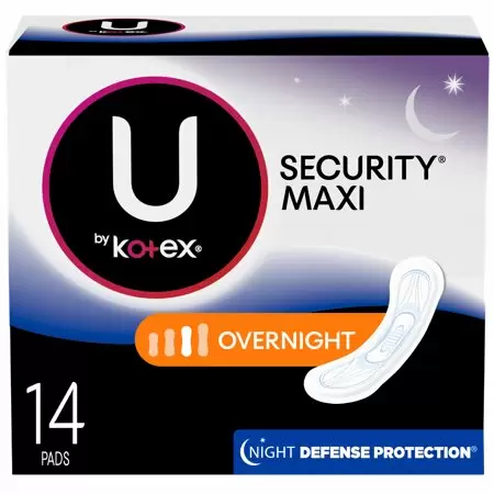 U by Kotex Security Pads Overnight Absorbency Unscented