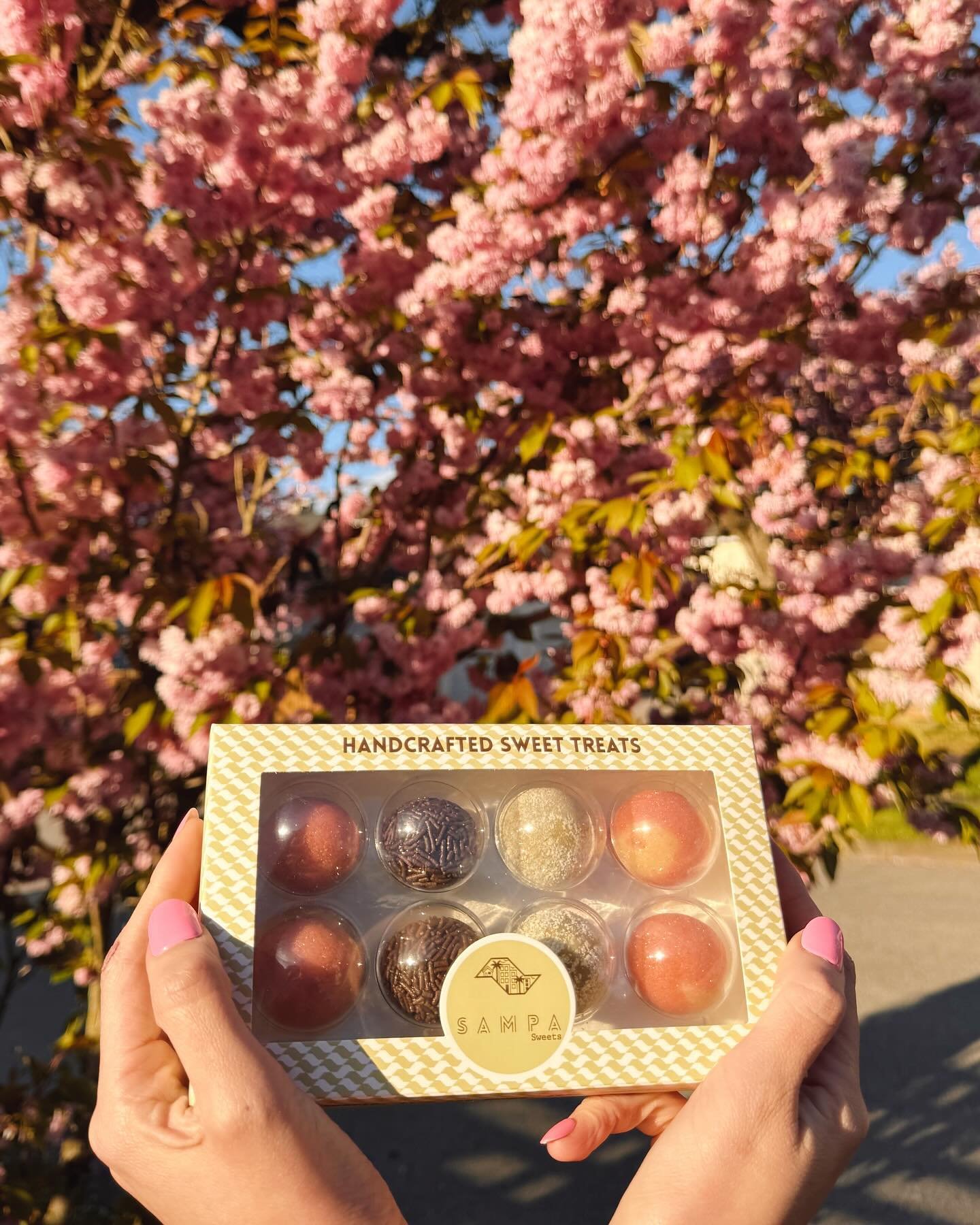 🌸🌟 Embrace spring in Vancouver! 🌸 Enjoy the beauty of cherry blossom-covered streets, making everything more enchanting&mdash;including our Brigadeiros! Indulge in flavors like Strawberry and White Strawberry, perfectly complementing this scenic v
