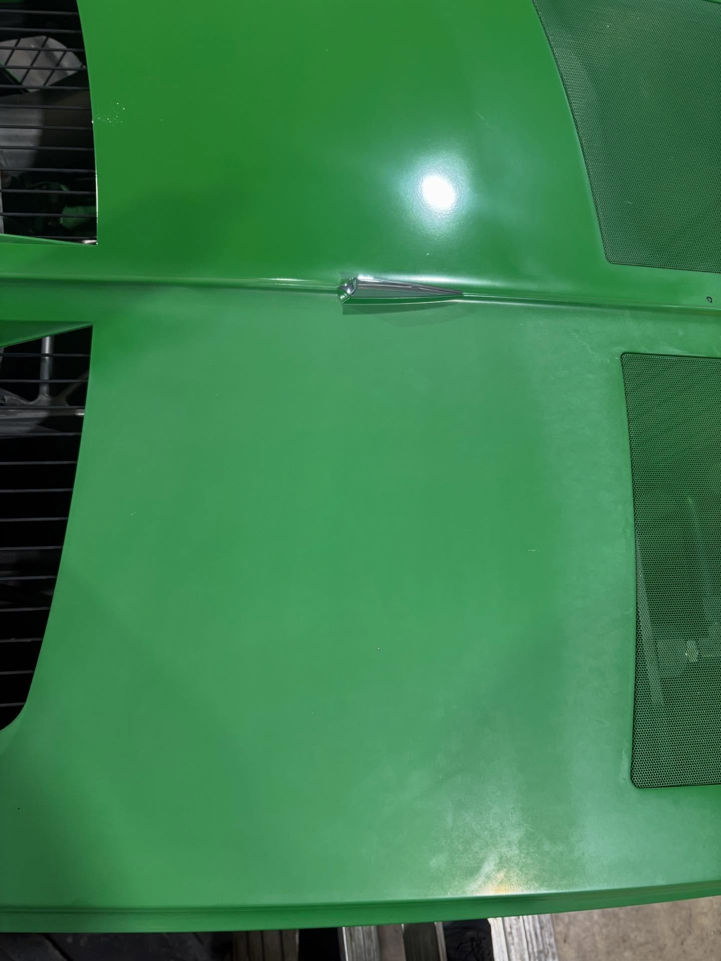Nothing cleans up like a Deere.
Full decon, machine polish, and protection laid down on this 9460R. Brought the hood back from faded and chalky to deep, healthy gloss &mdash; even farm equipment deserves to shine.