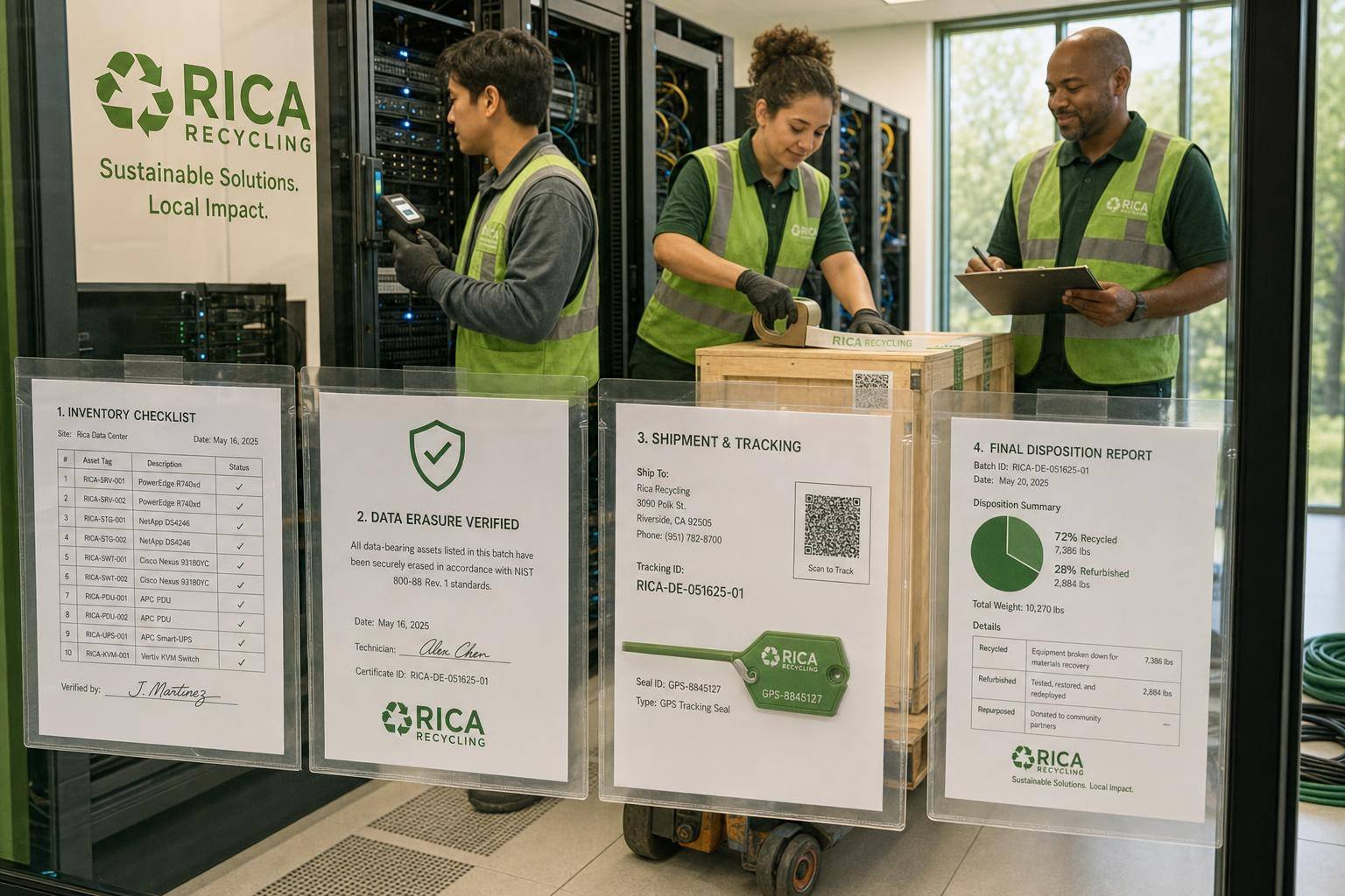 Secure Data Center Decommissioning with Reverse Logistics