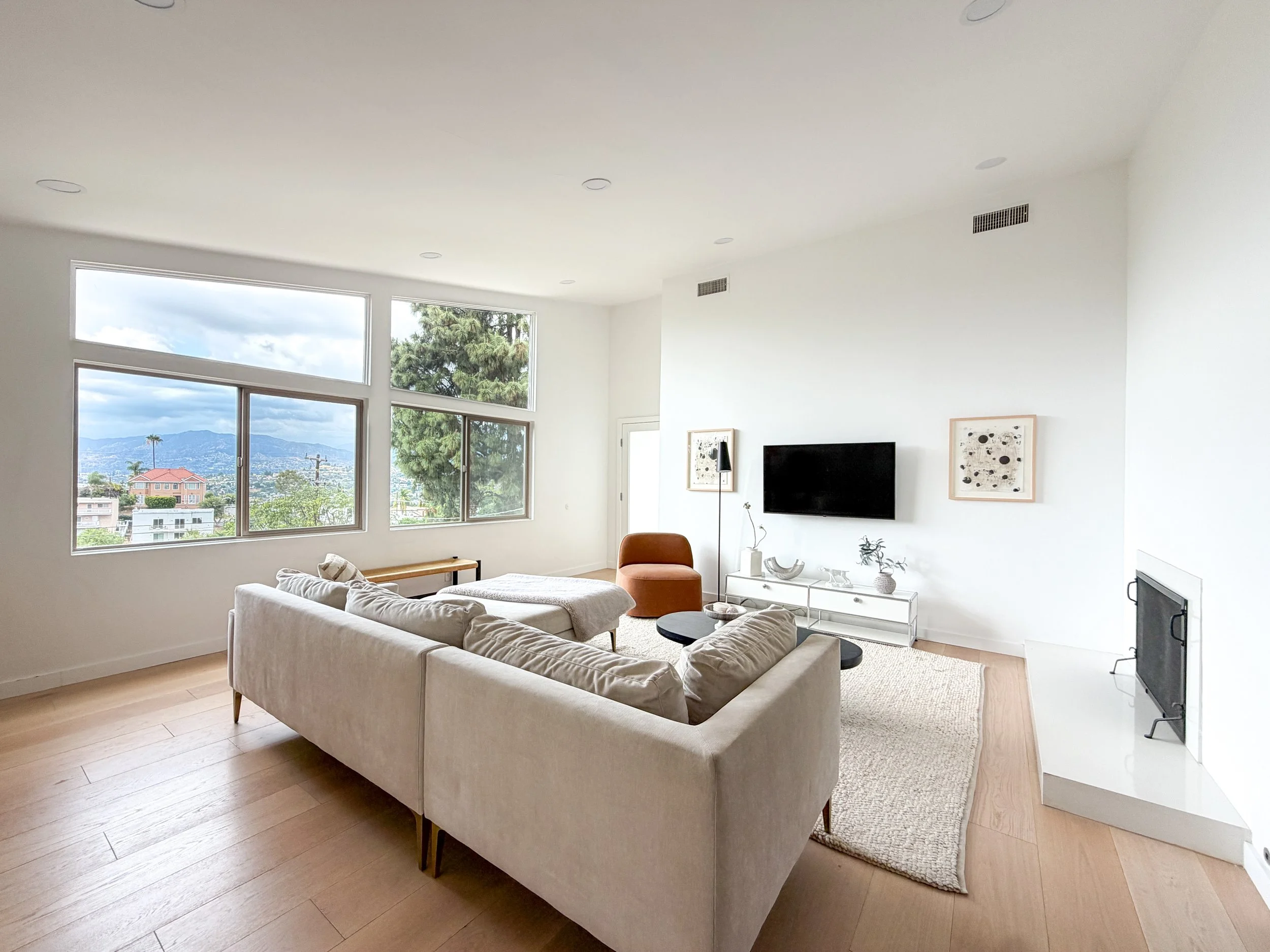 Los Angeles Airbnb living room prepared for listing photography and optimization