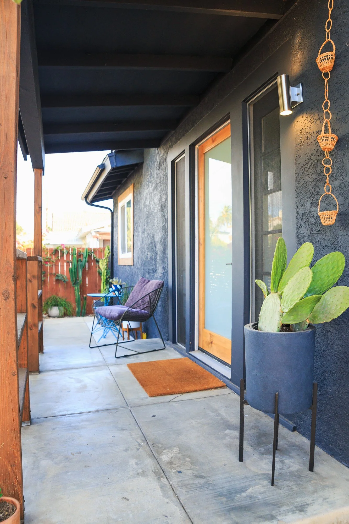 Private patio and entrance at a Silver Lake Airbnb bungalow in Los Angeles
