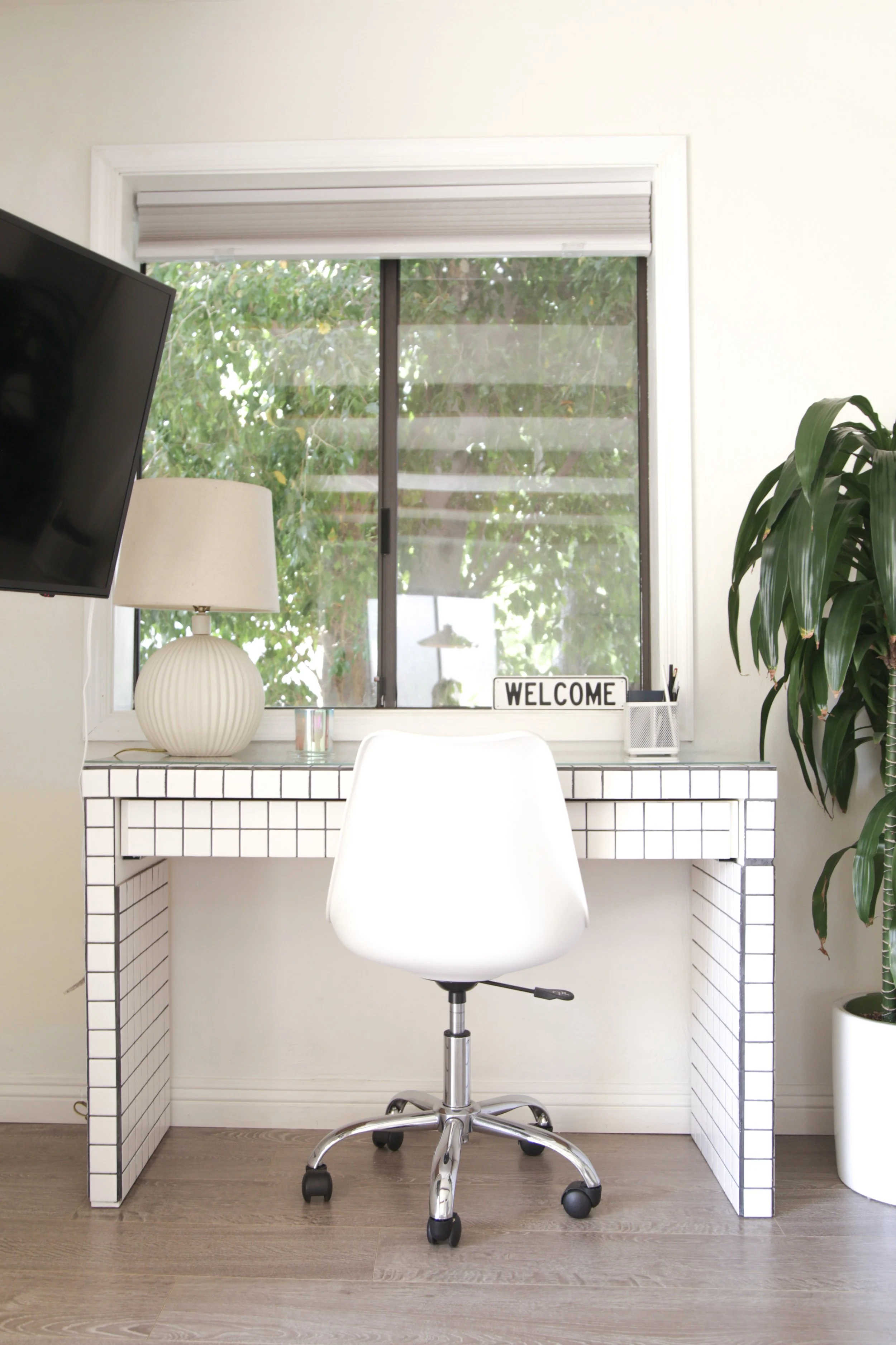 Home office and workspace in a Los Feliz Airbnb designed for longer guest stays
