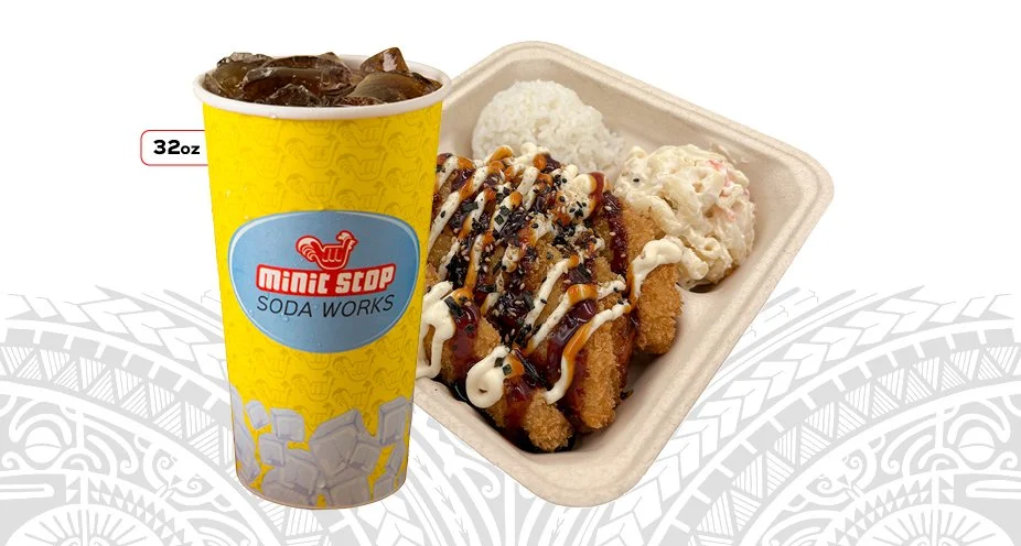 $1.00 32oz Fountain with any Plate Lunch