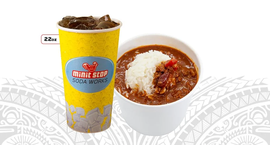 $1 22oz Fountain with Chili &amp; Rice Bowl