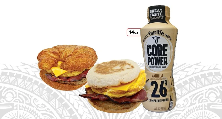 $2 14oz. Fairlife with any Breakfast Sandwich