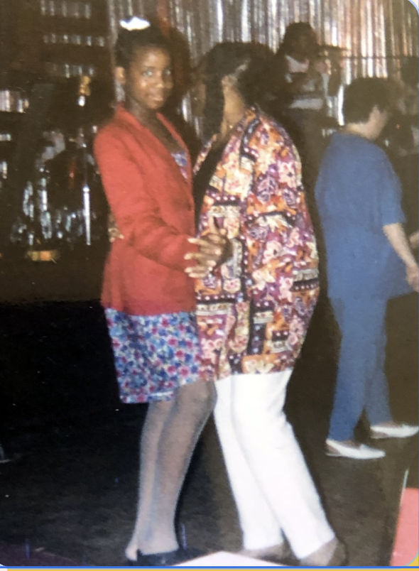 Tiana dancing with her grandmother, Mable Jeanette Wright