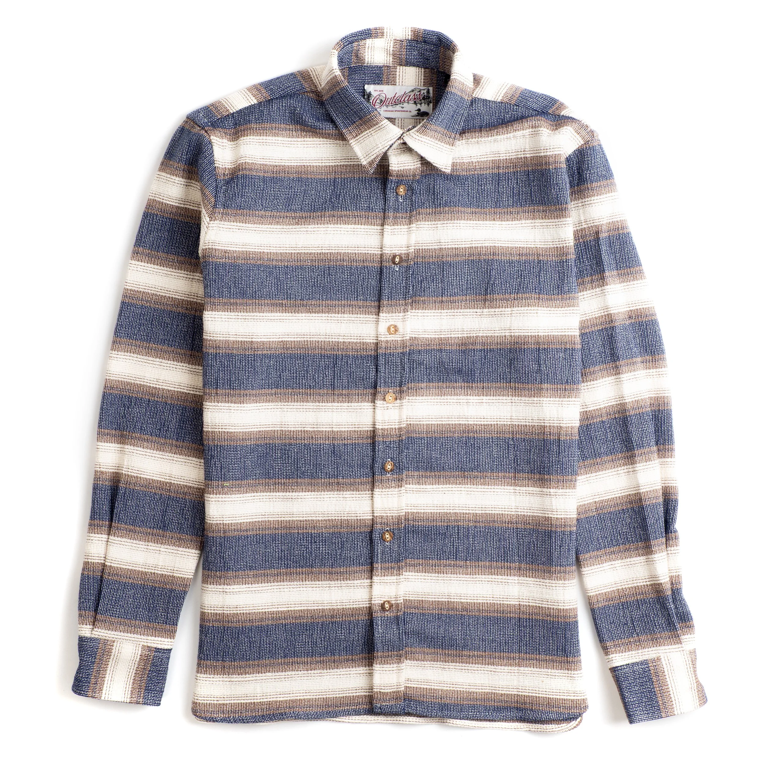 Outclass Easy Shirt - Cotton Stripe - Driftwood