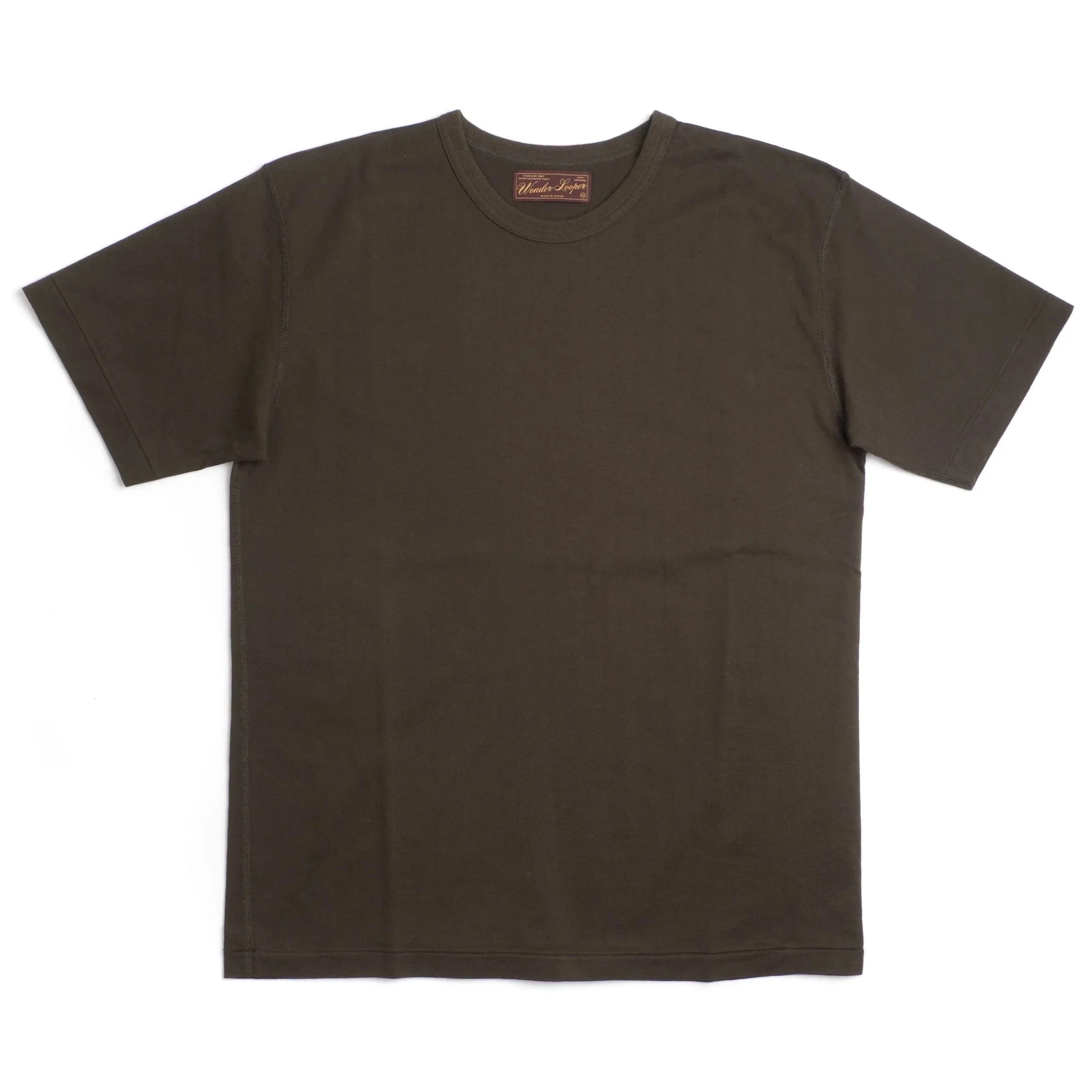 Wonder Looper 200GSM Ultimate Pima Tsuriami T-Shirt  - Khaki Green