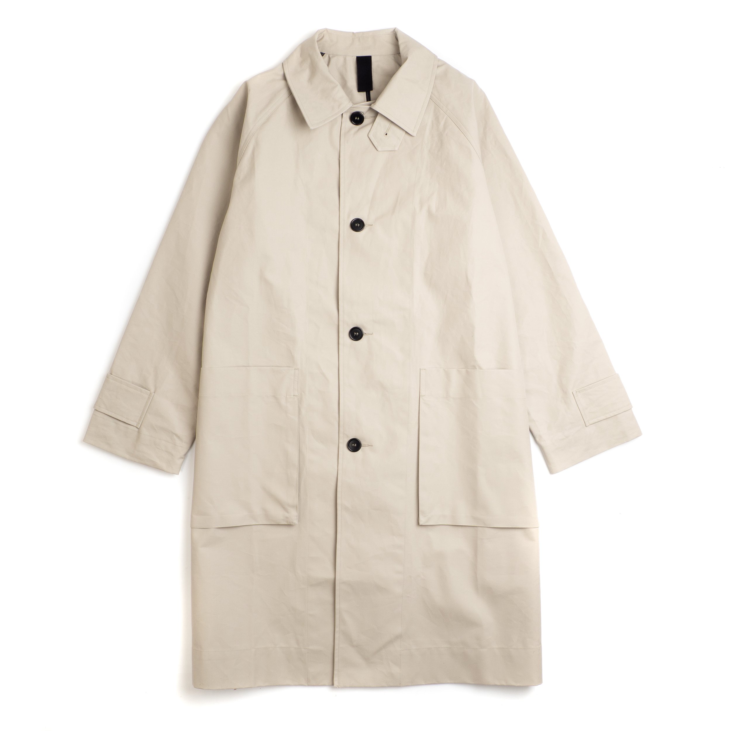 Margaret Howell MHL Railway Mac Coat - Dry Cotton Canvas - Concrete