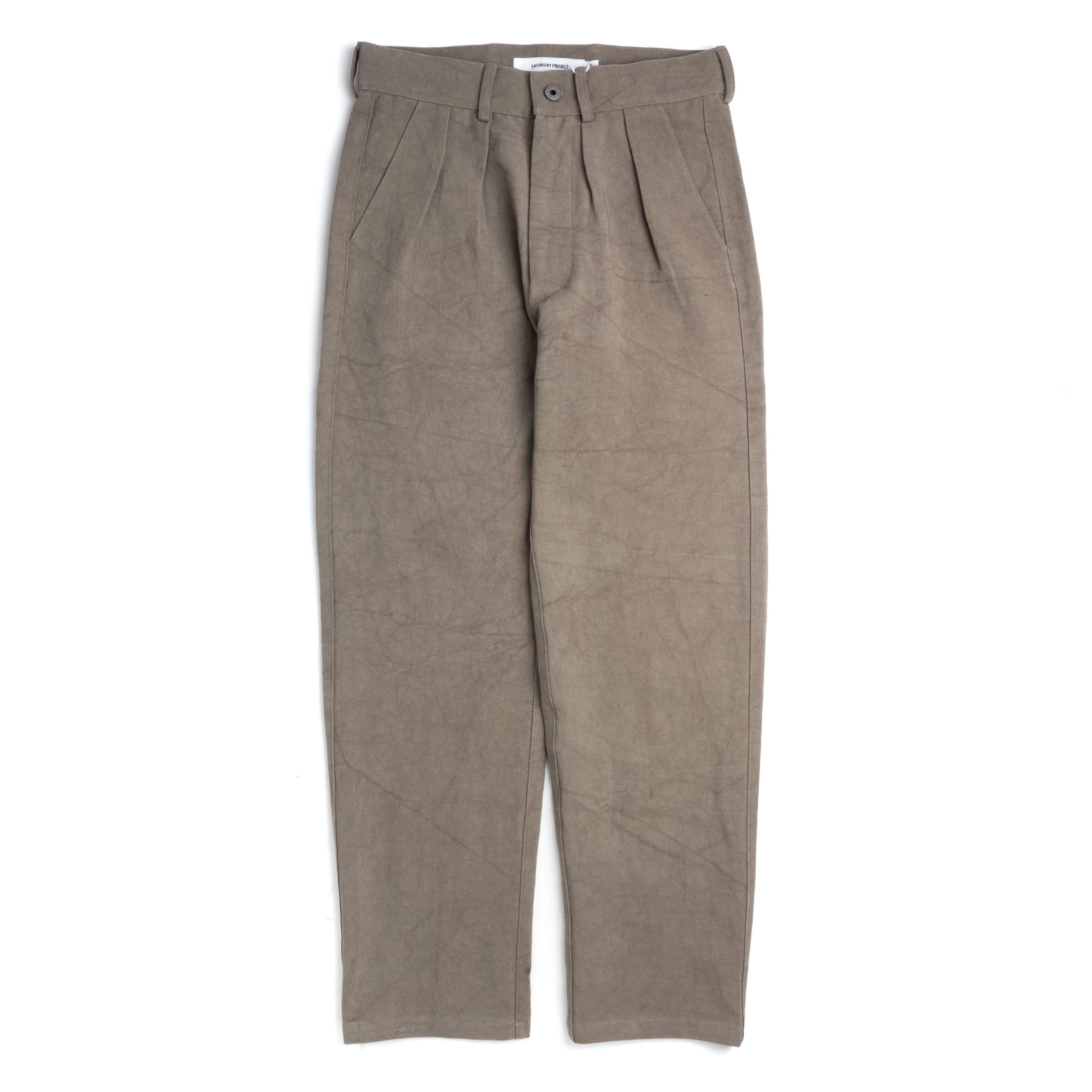 Saturday Project Two Pleat Trousers - Cotton Linen - Taupe