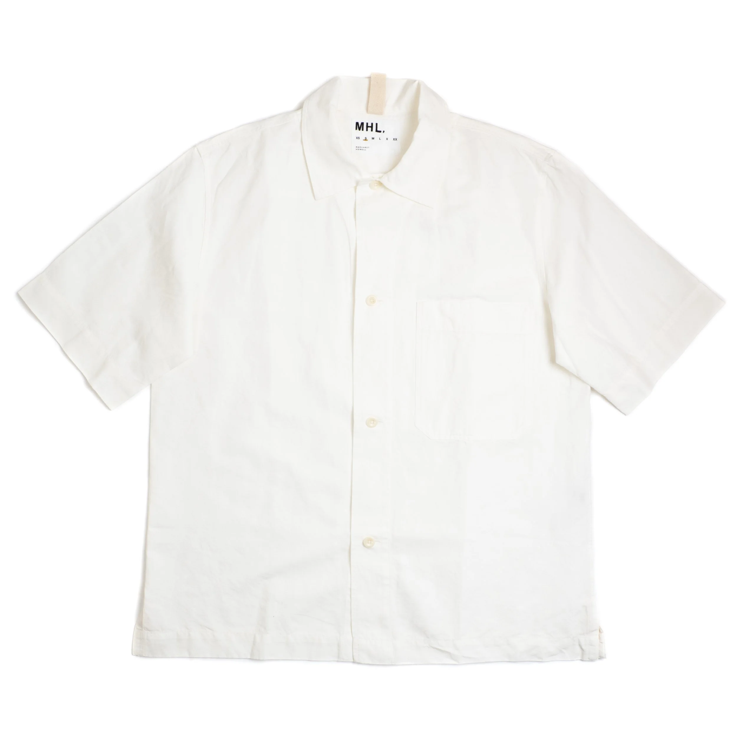 Margaret Howell MHL S/S PJ Shirt - Cotton Linen Poplin - Chalk
