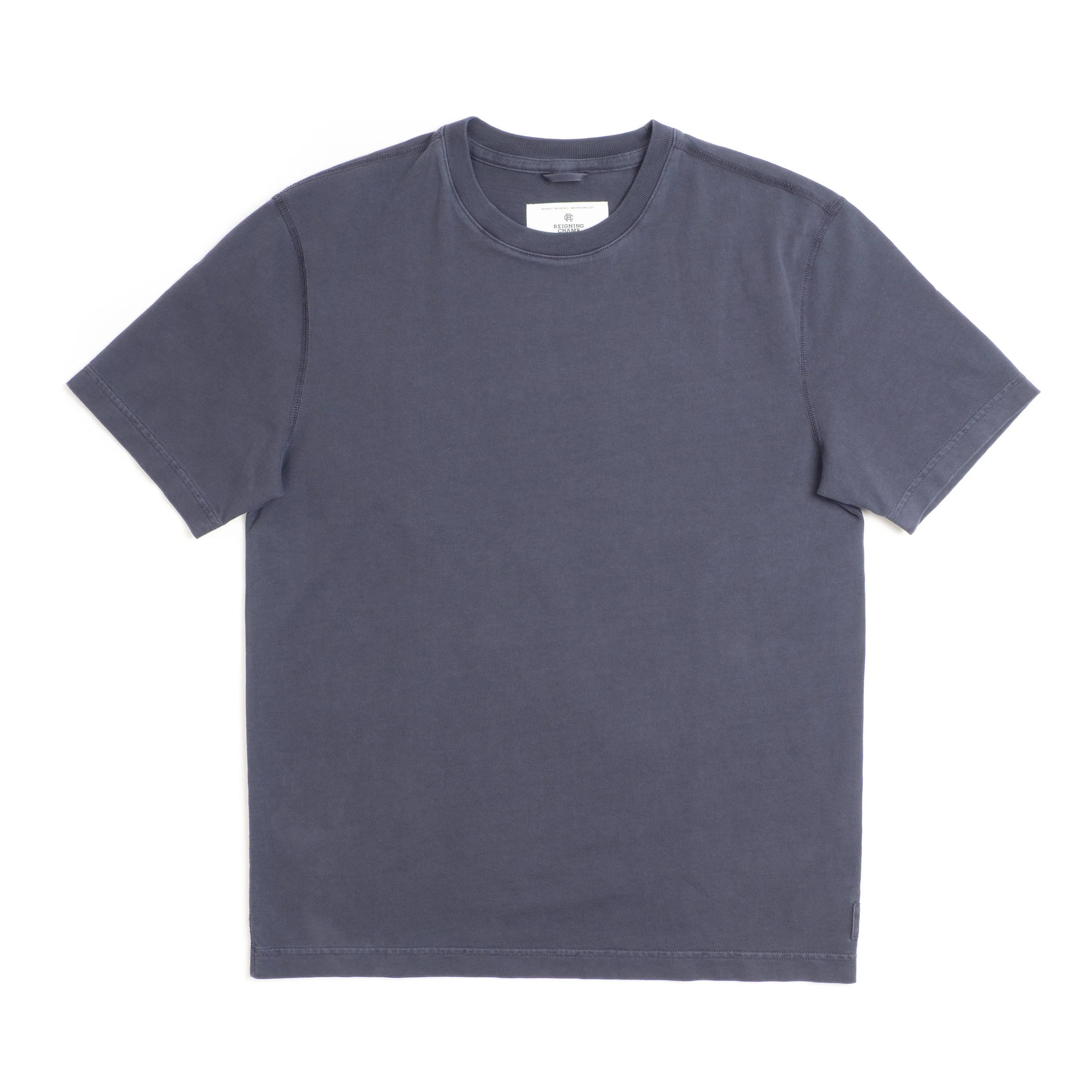 Reigning Champ Fadeaway Standard Tee - Midweight Jersey - Faded Navy