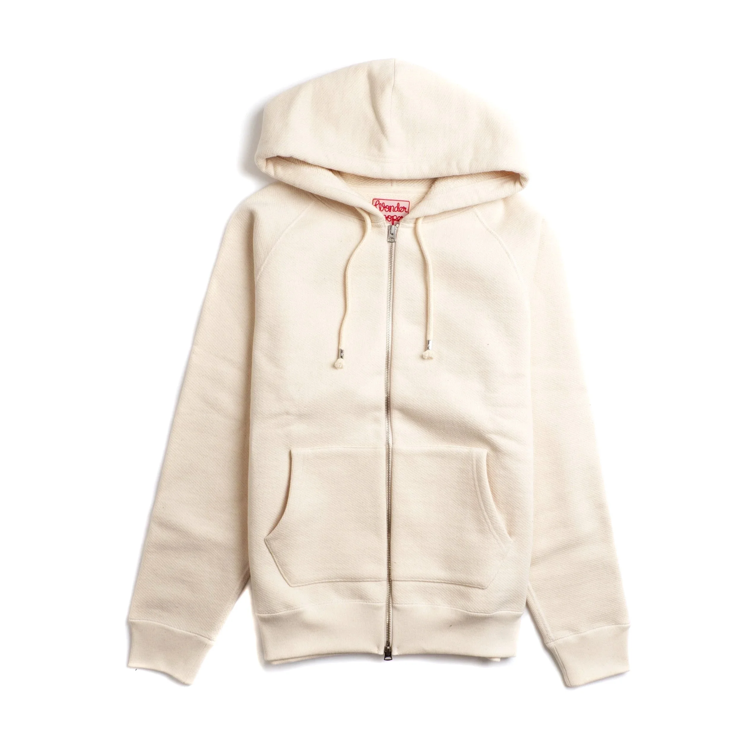Wonder Looper 876GSM Zip Hoodie - Double Heavyweight French Terry - Ecru