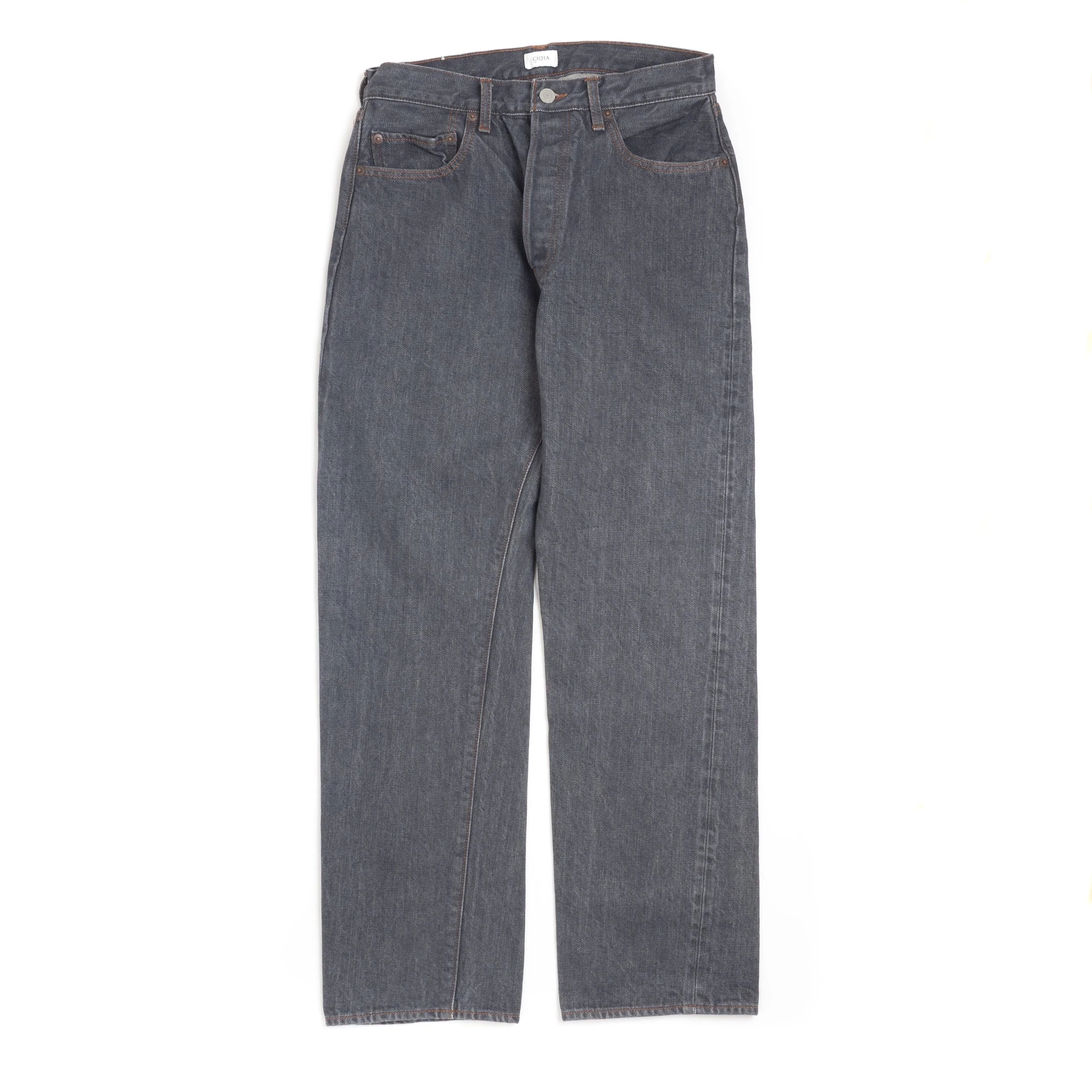 CIOTA Straight 5 Pocket Pants - Cotton Denim - Medium Grey