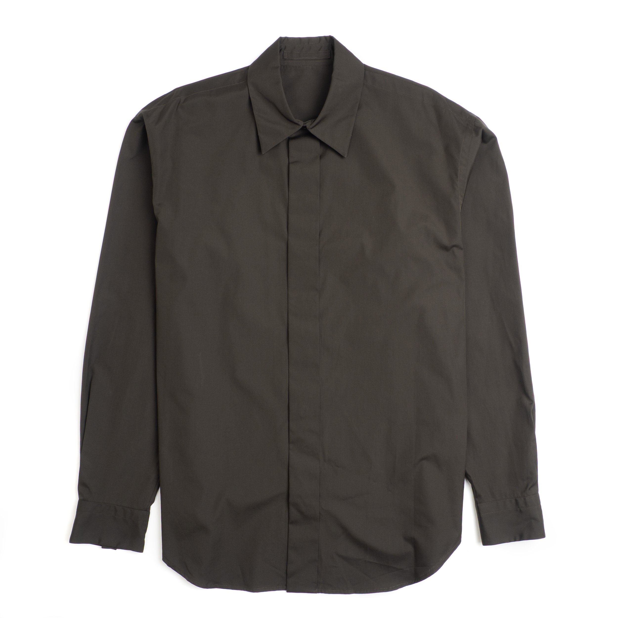 Margaret Howell Minimal Dress Shirt - Light Cotton Poplin - Cedar