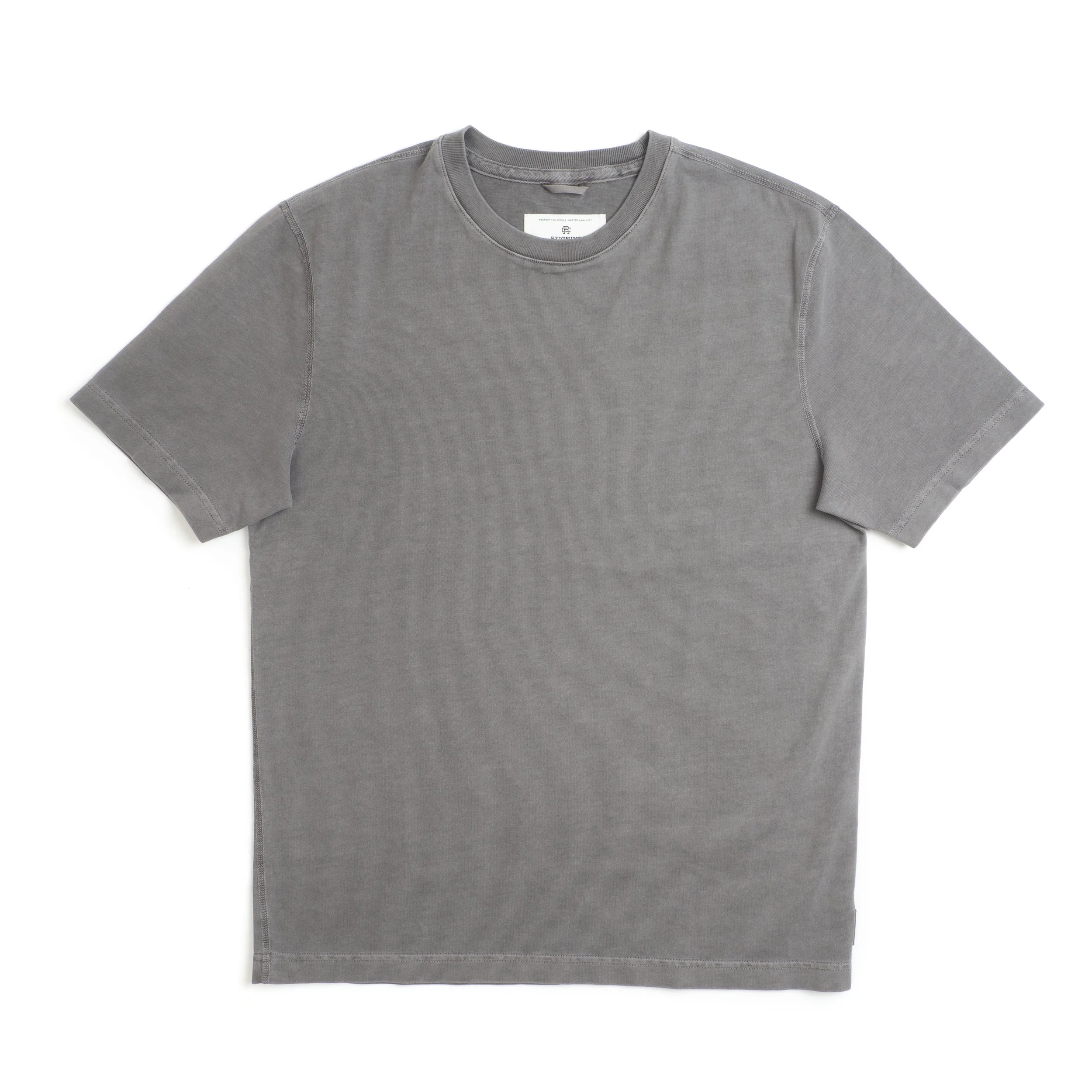 Reigning Champ Fadeaway Standard Tee - Midweight Jersey - Faded Stone
