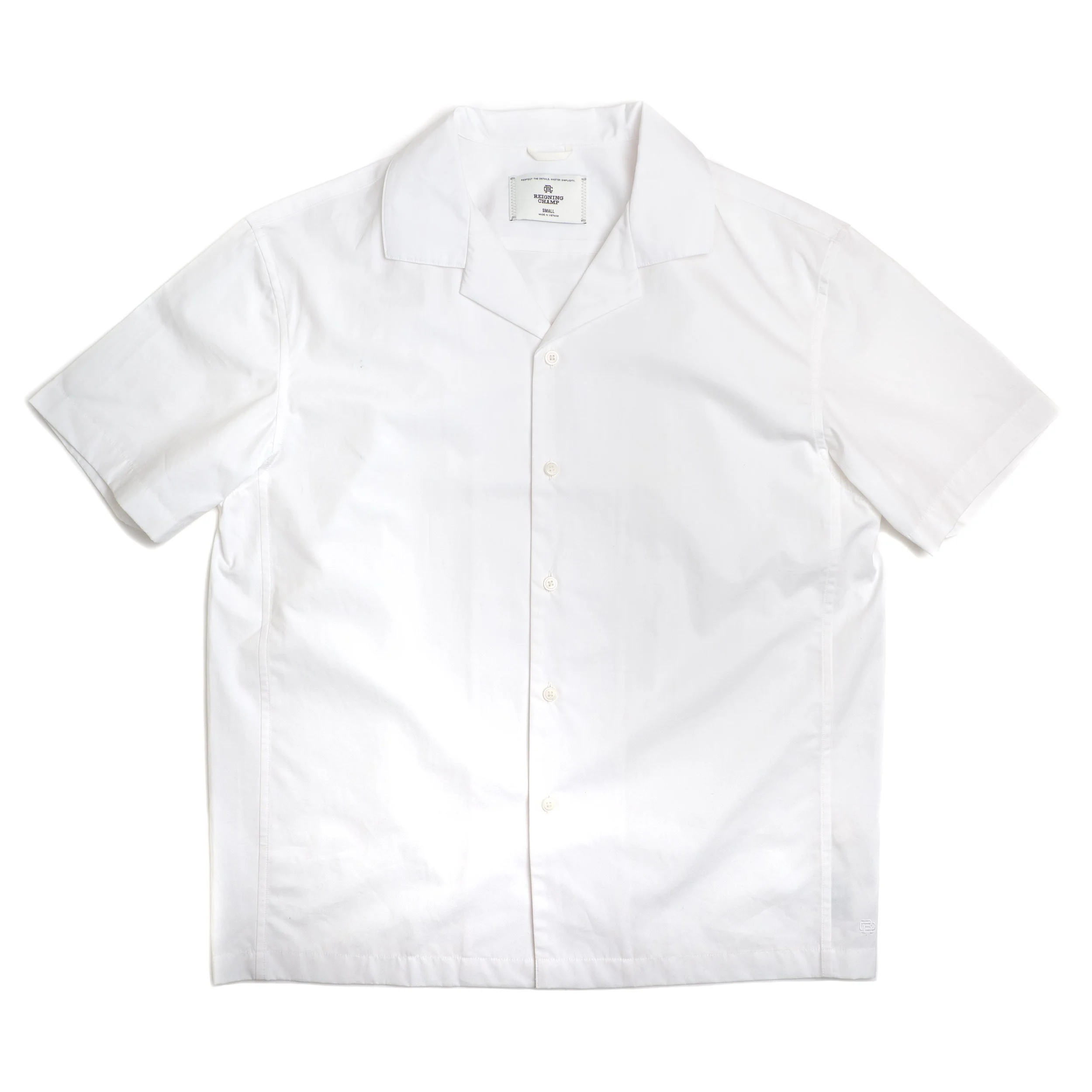 Reigning Champ Palermo Relaxed Camp Shirt - Cotton Poplin - White