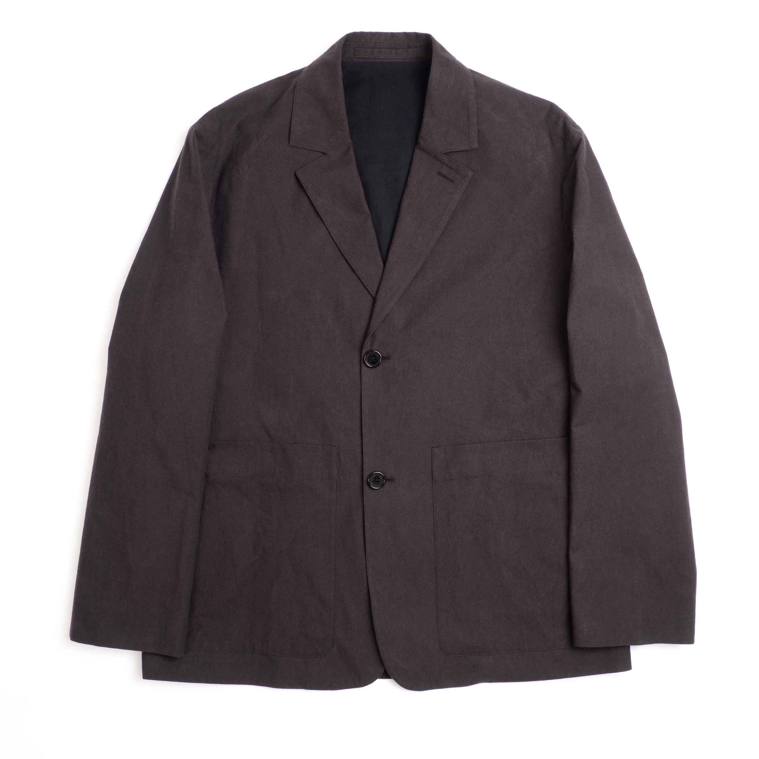Margaret Howell Patch Pocket Blazer - Dry Plain Weave Cotton - Earth