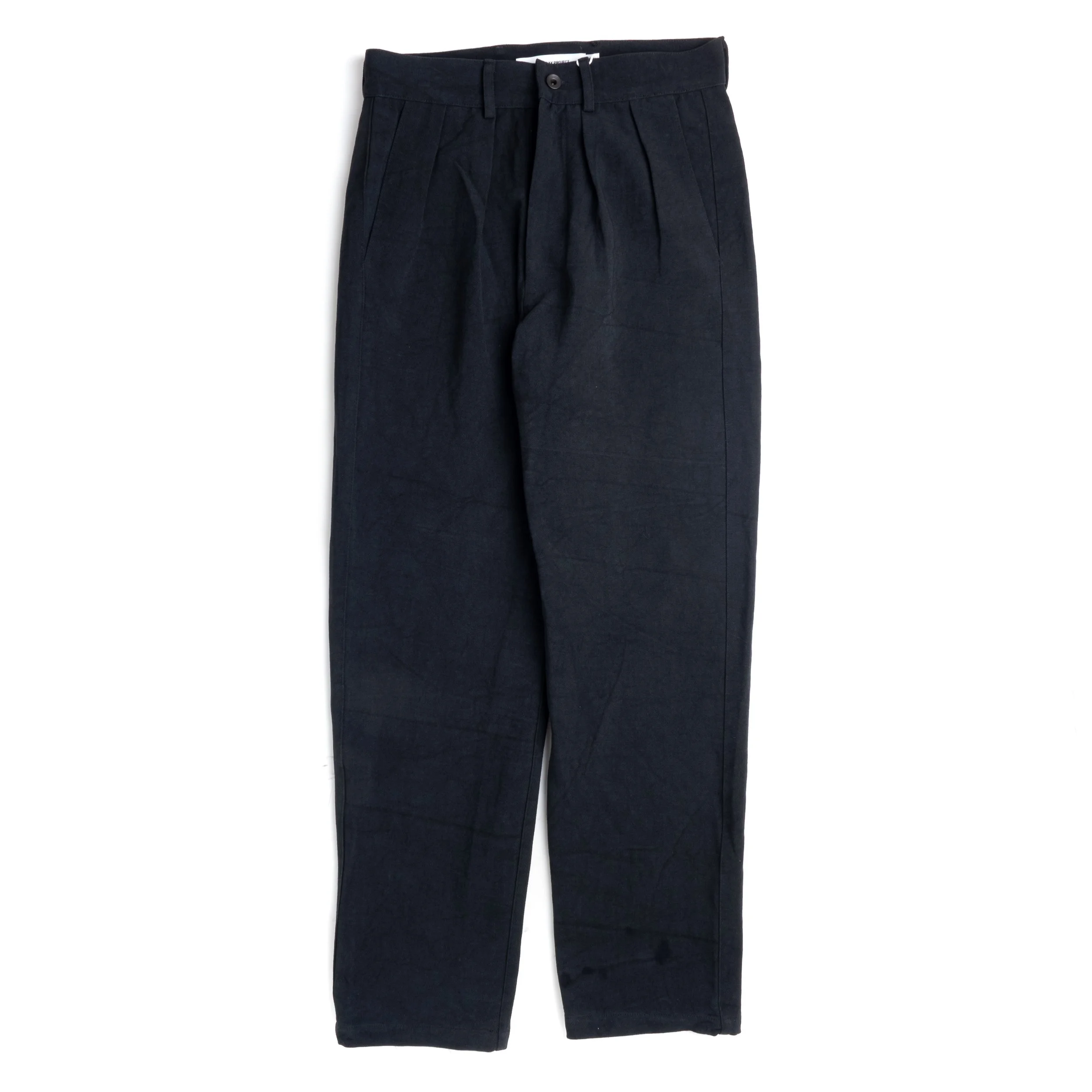 Saturday Project Two Pleat Trousers - Cotton Linen - Black