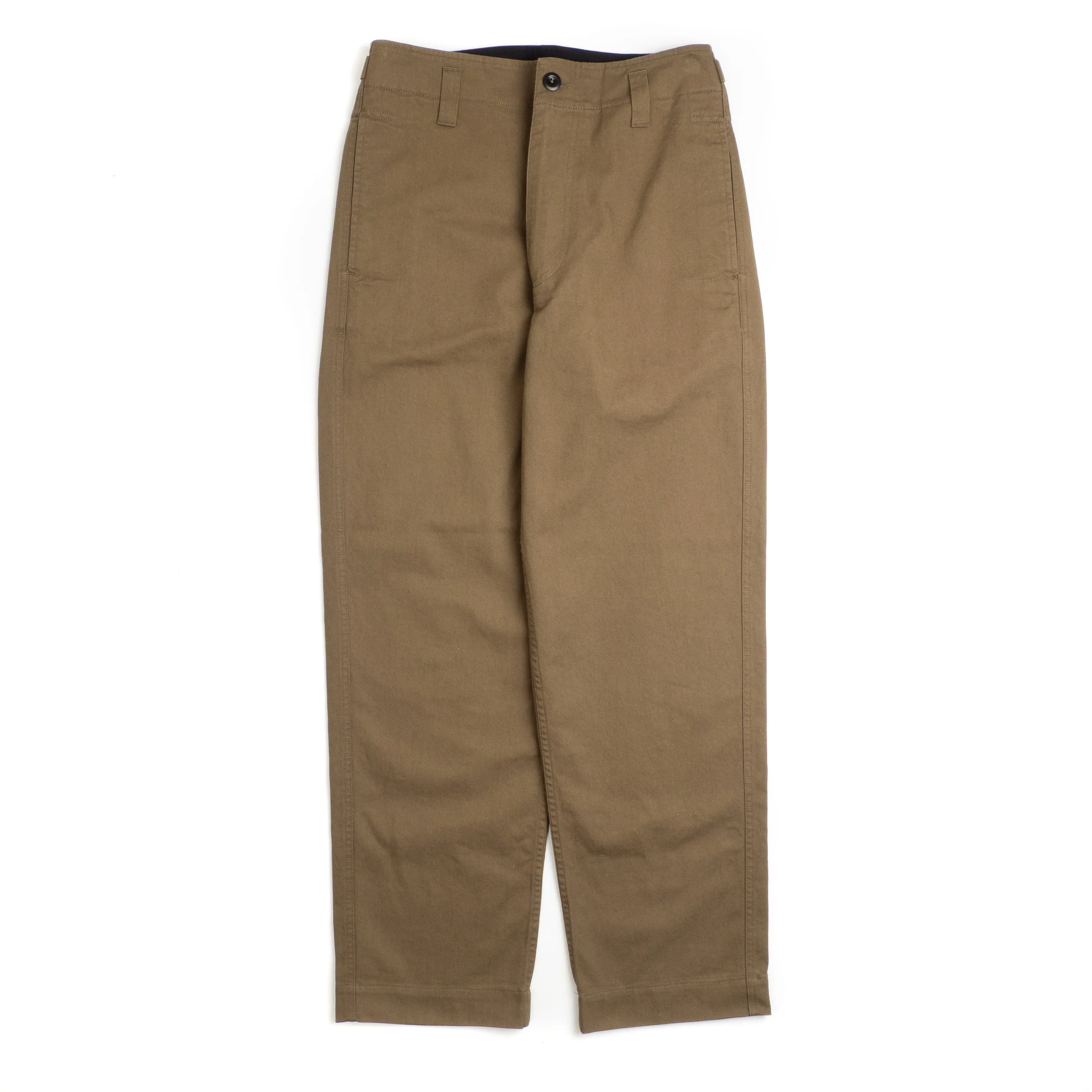 Margaret Howell MHL Naval Trousers - Soft Cotton Drill - Khaki Green