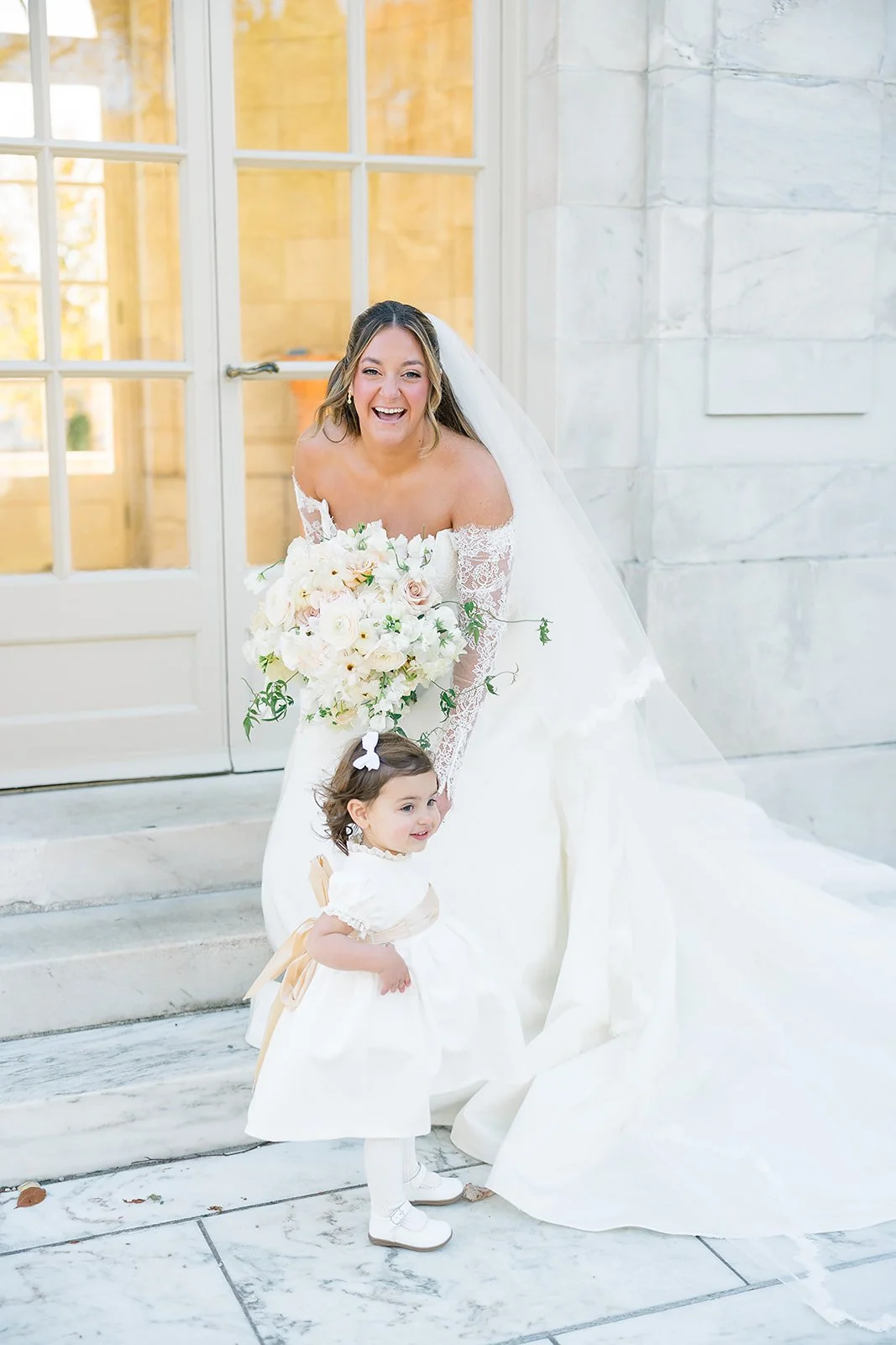 The bride's niece as the flower girl!